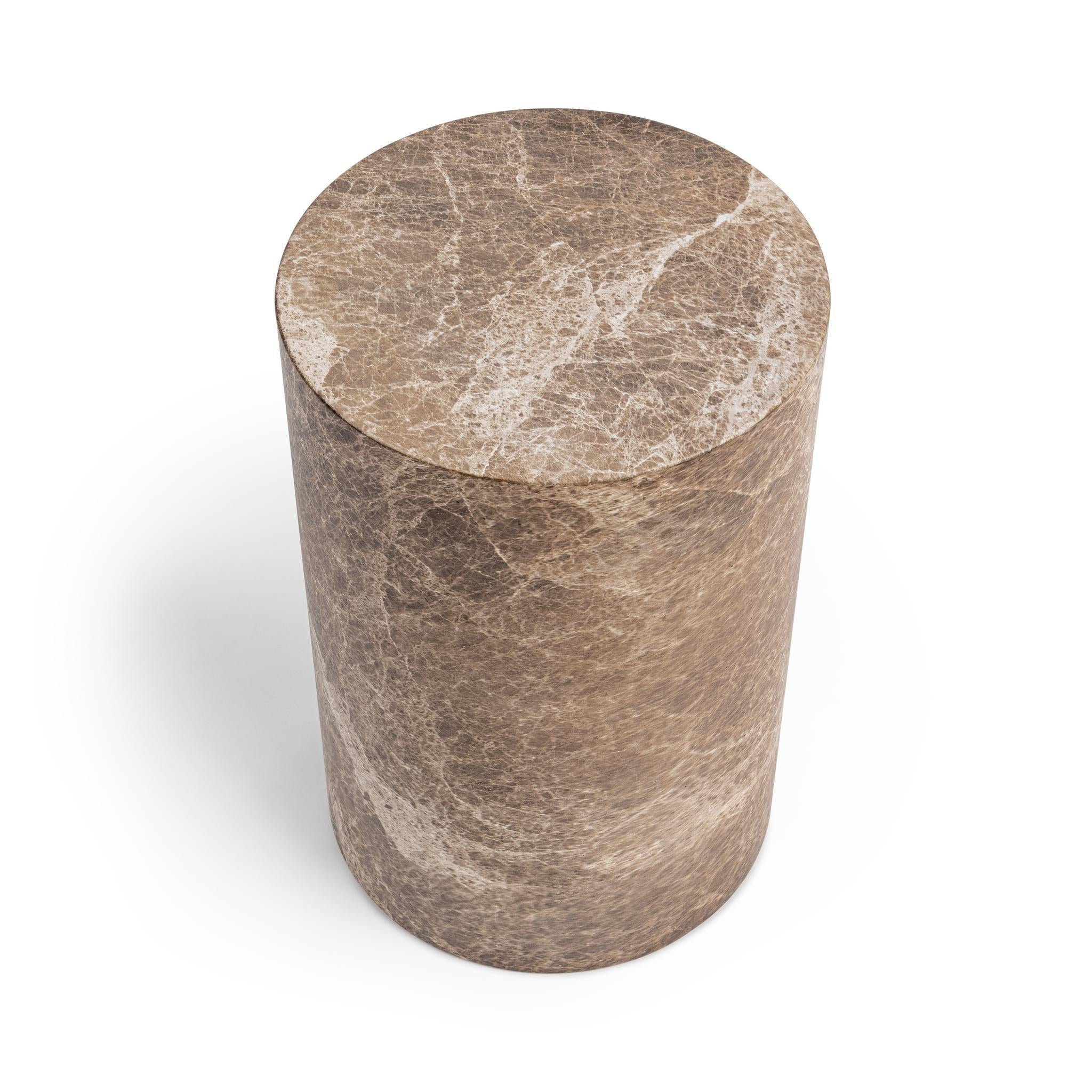 Norfolk Round Small Display Pedestal - Brown/Ivory