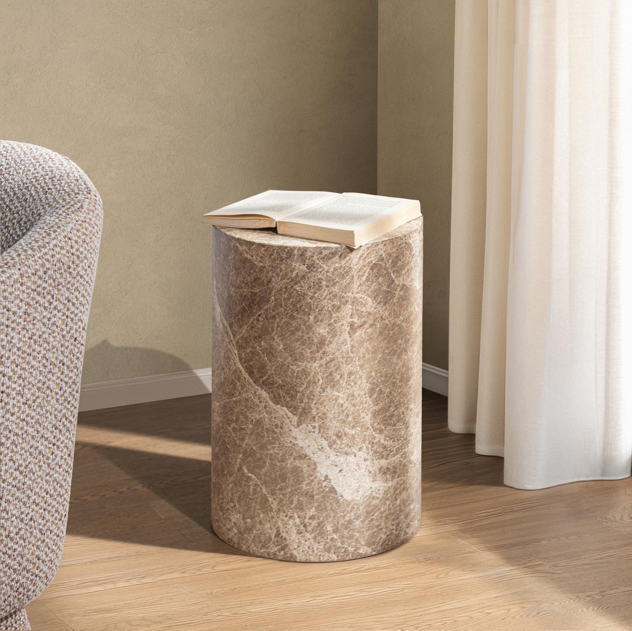 Norfolk Round Small Display Pedestal - Brown/Ivory