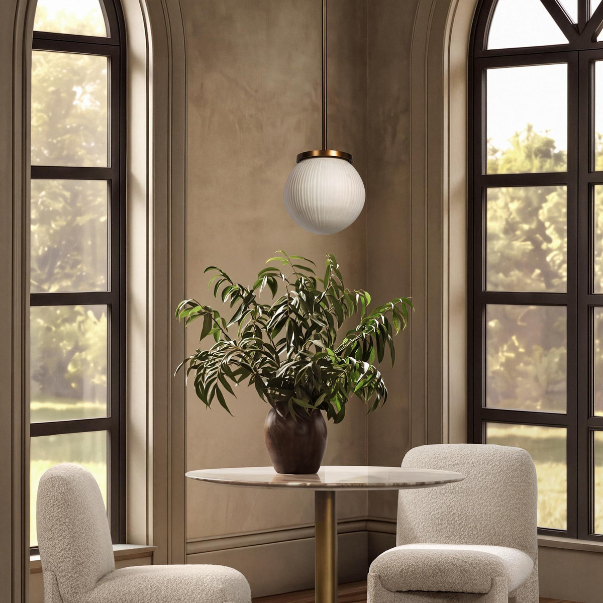 Meridian Pendant - Milk Glass / 10" by Classic Home - view 7