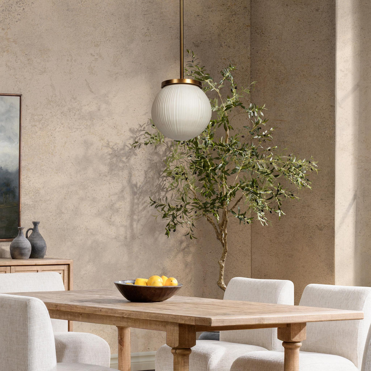 Meridian Pendant - Milk Glass / 16" by Classic Home - view 6