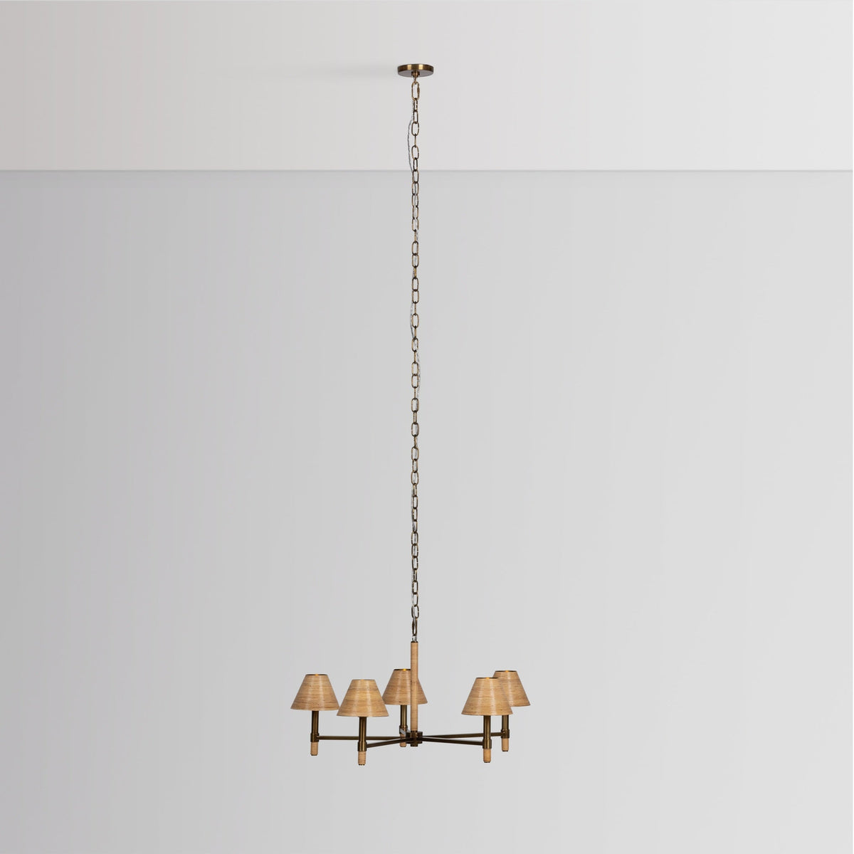 Amara Chandelier - Natural Rattan / 33" by Classic Home - view 2