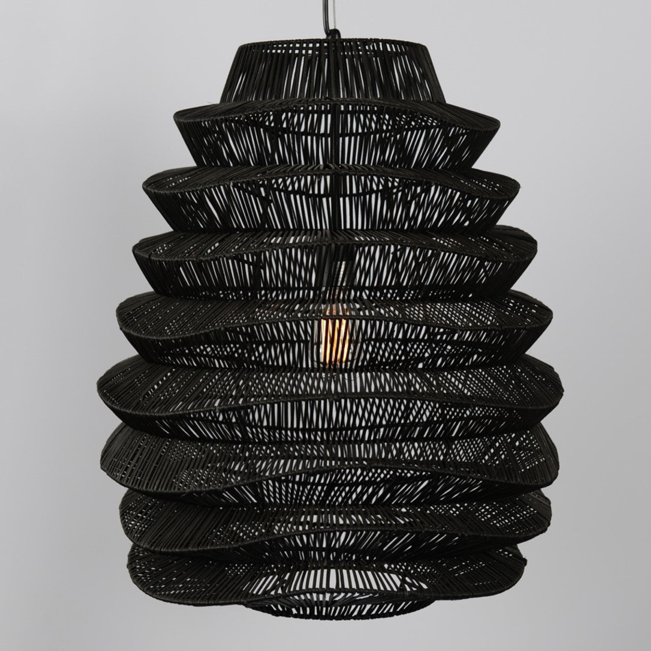 Shelly Large Black Pendant