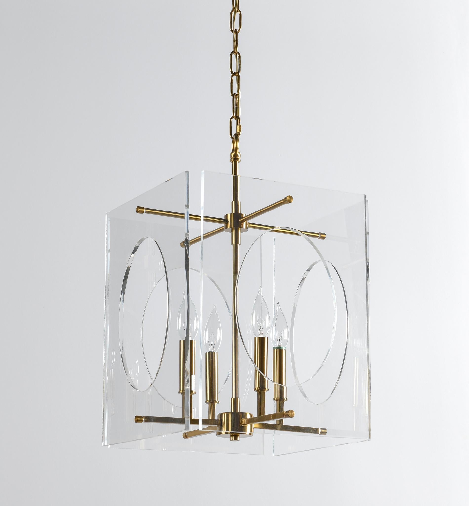 Tessa Chandelier - Clear/Brass