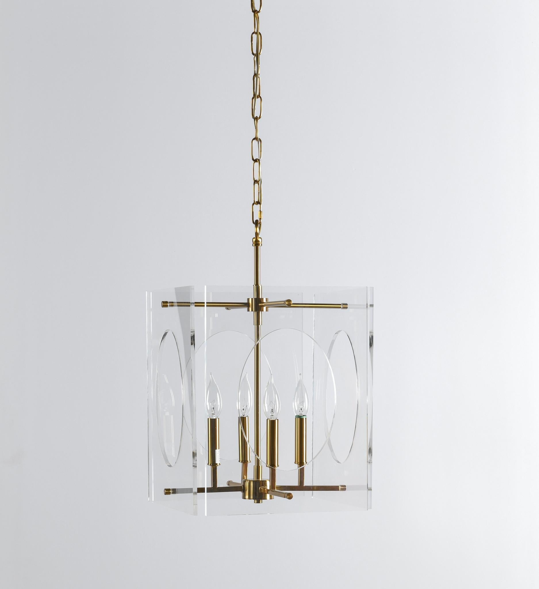 Tessa Chandelier - Clear/Brass