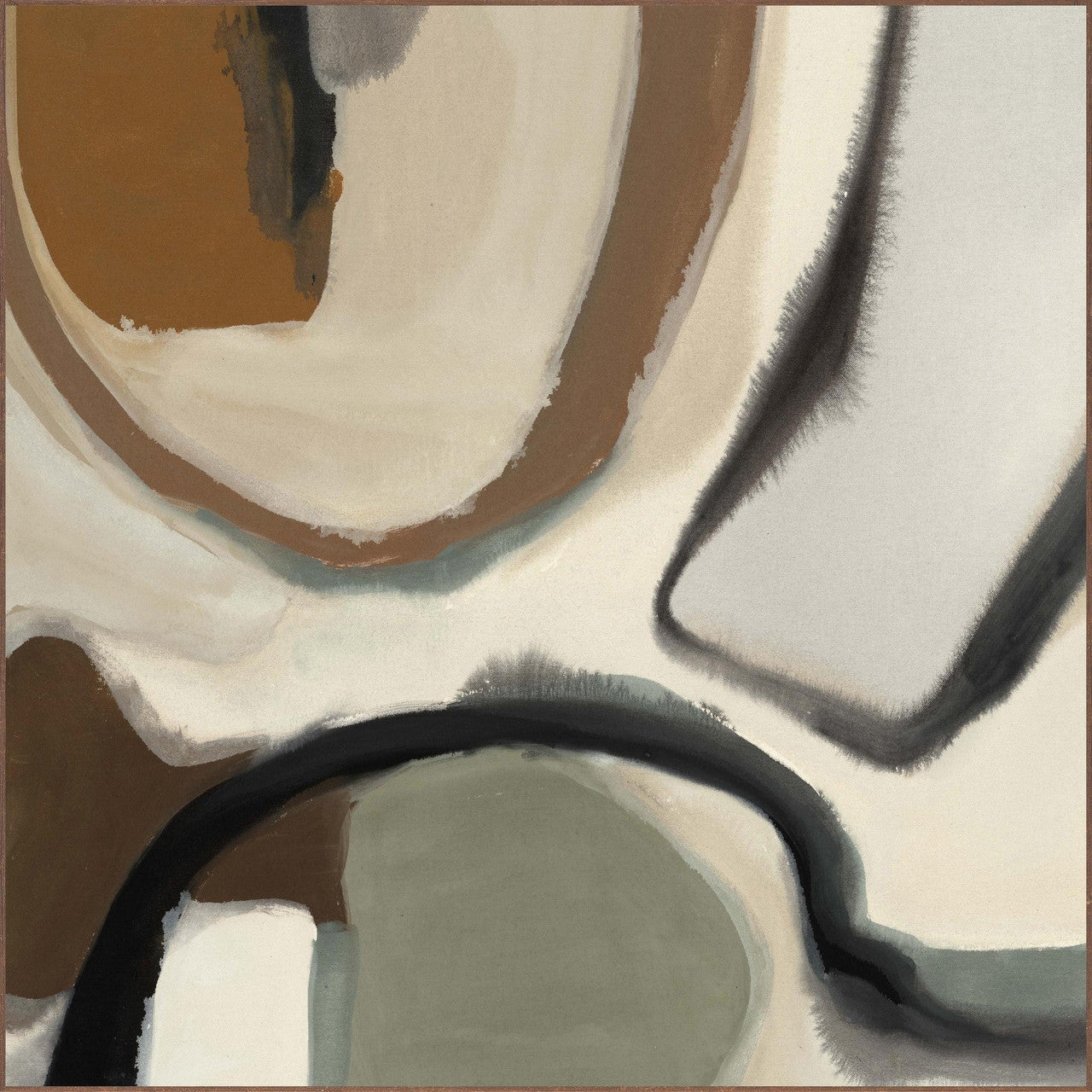 Neutral Swirls Painting Art 48x48 by Buddy Whitlock