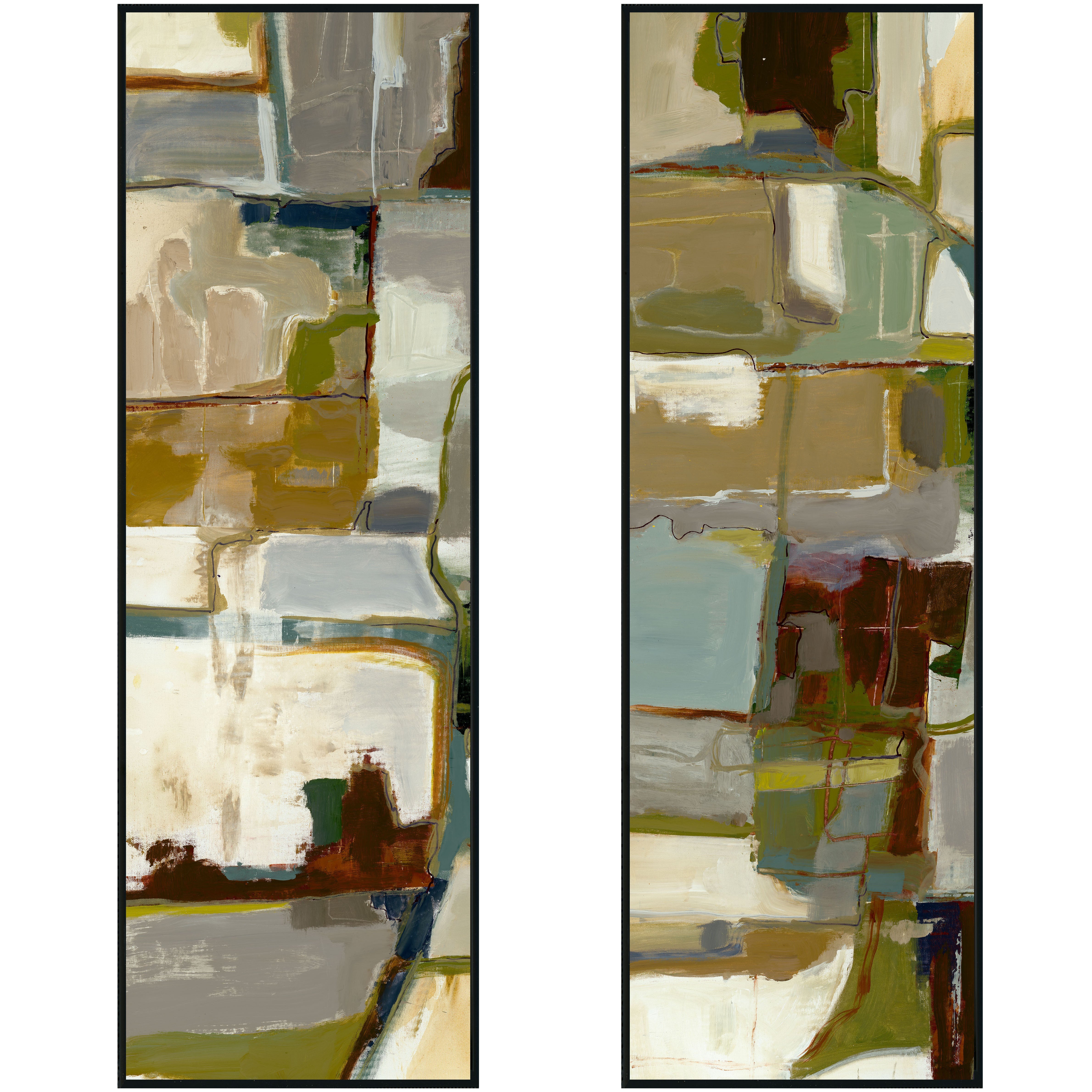 Topograph I & II Painting 40x60 Set of 2 by Buddy Whitlock