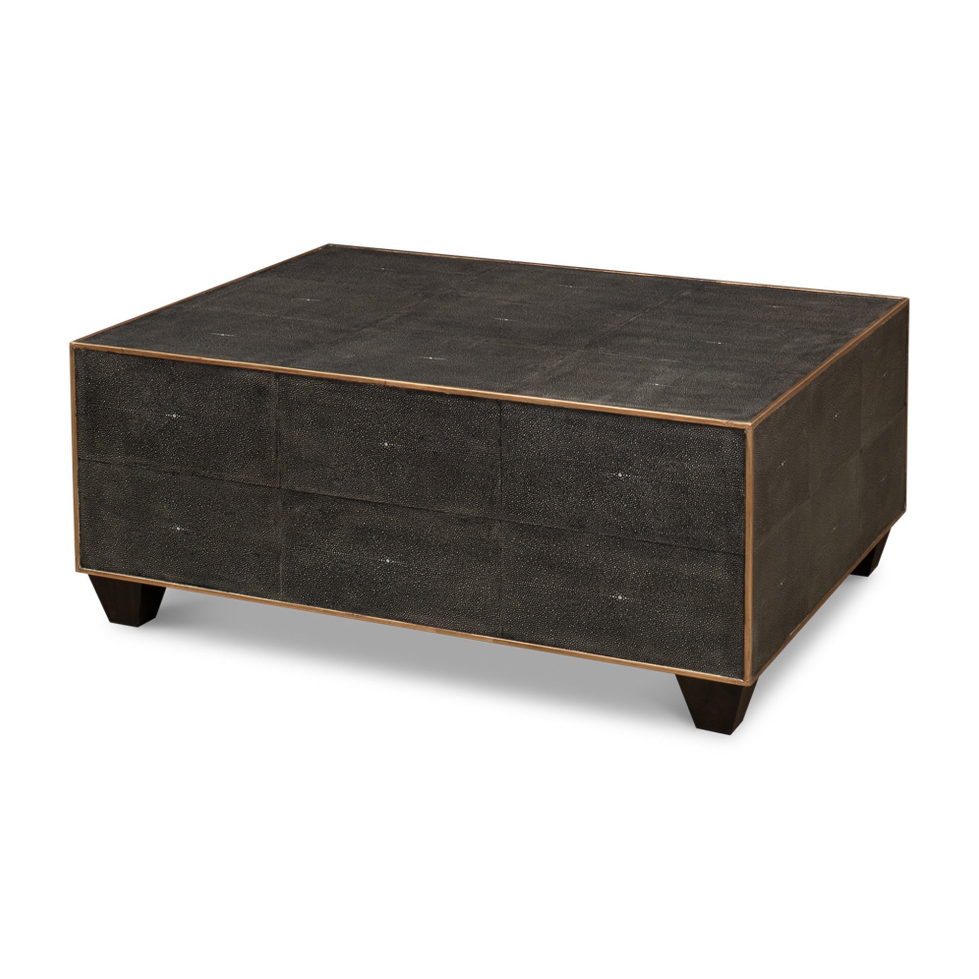 Grey Leather Shagreen Cocktail Table by Sarreid Ltd
