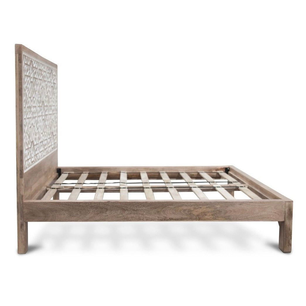 Marrakesh Solid Wood Hand-carved Queen Bed