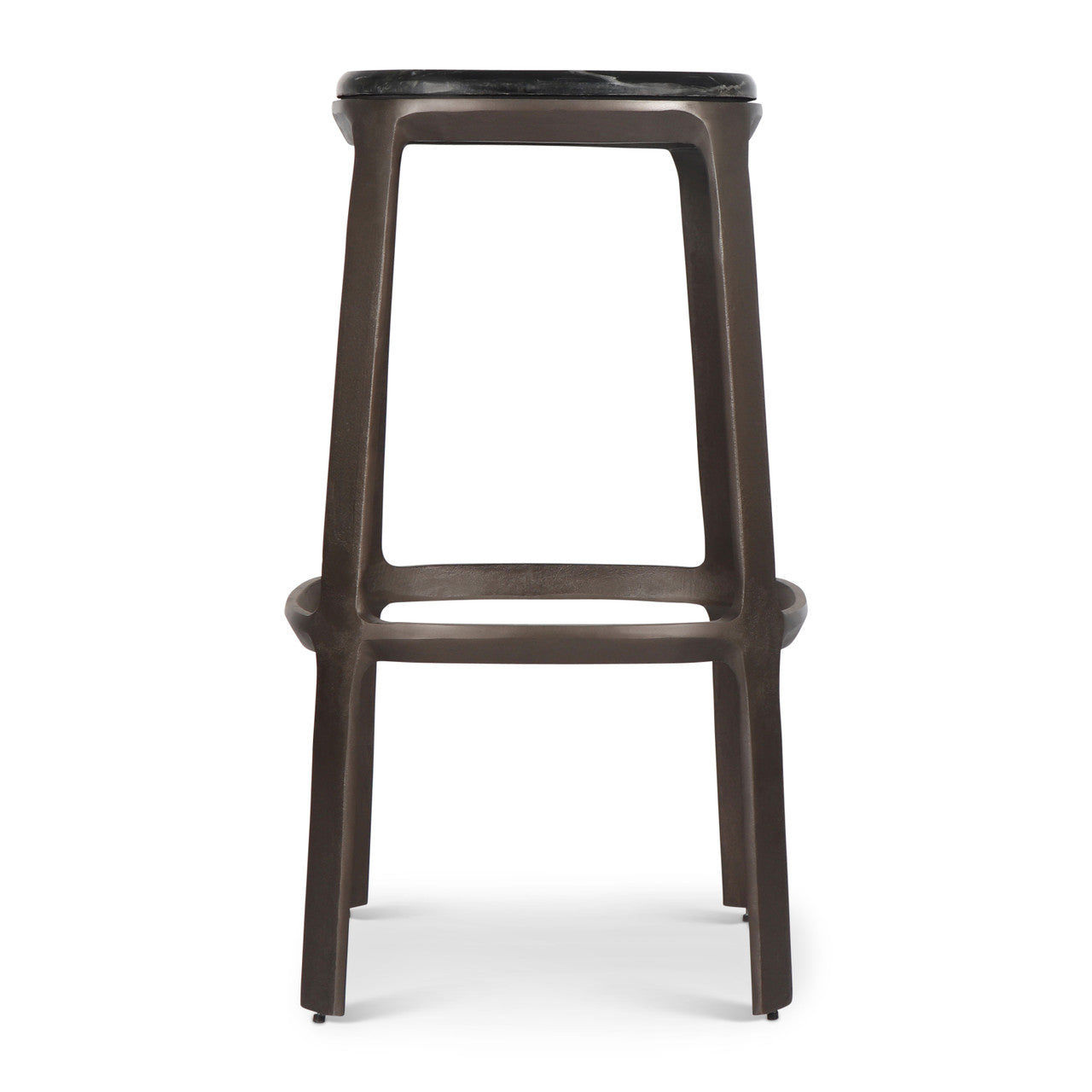 Marbelle - Alfie Marble Bar Stool - Fantasy Black/Bronze Finish