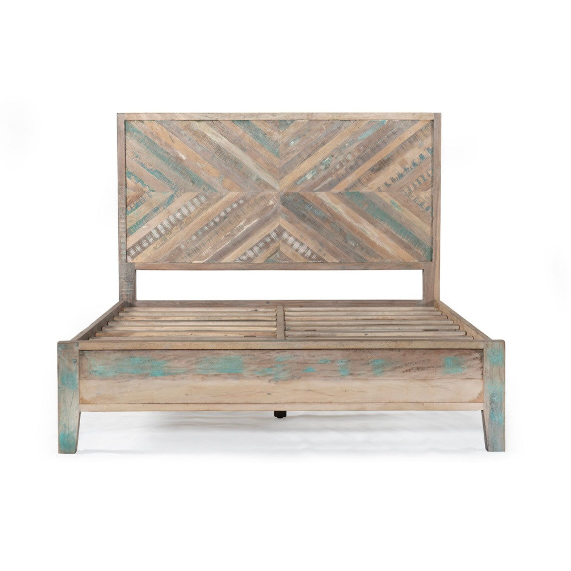 Marseilles Reclaimed Wood King Bed Coastal Mist