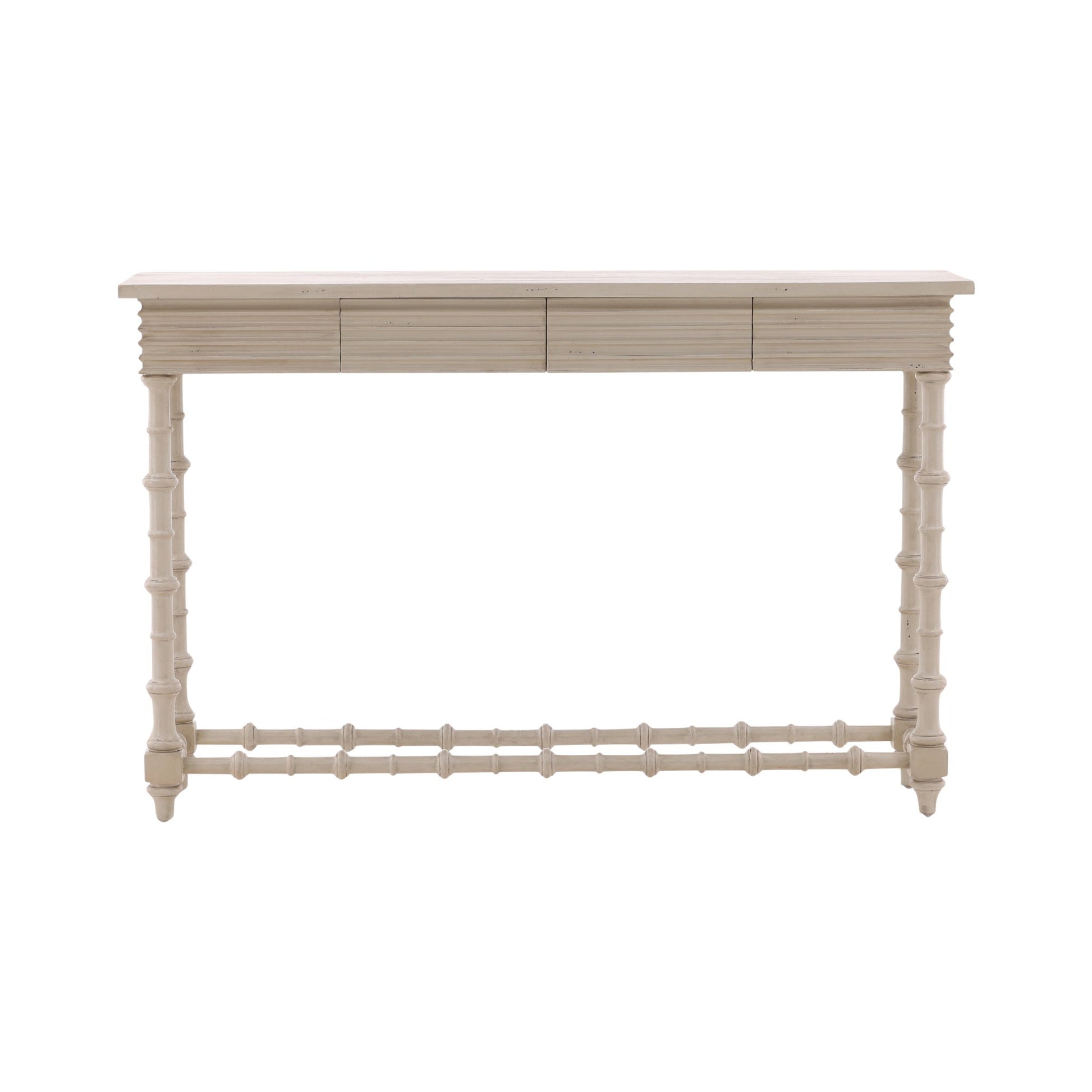 Cream Alice Console - 52' detail view by Furniture Classics at ZIN Home