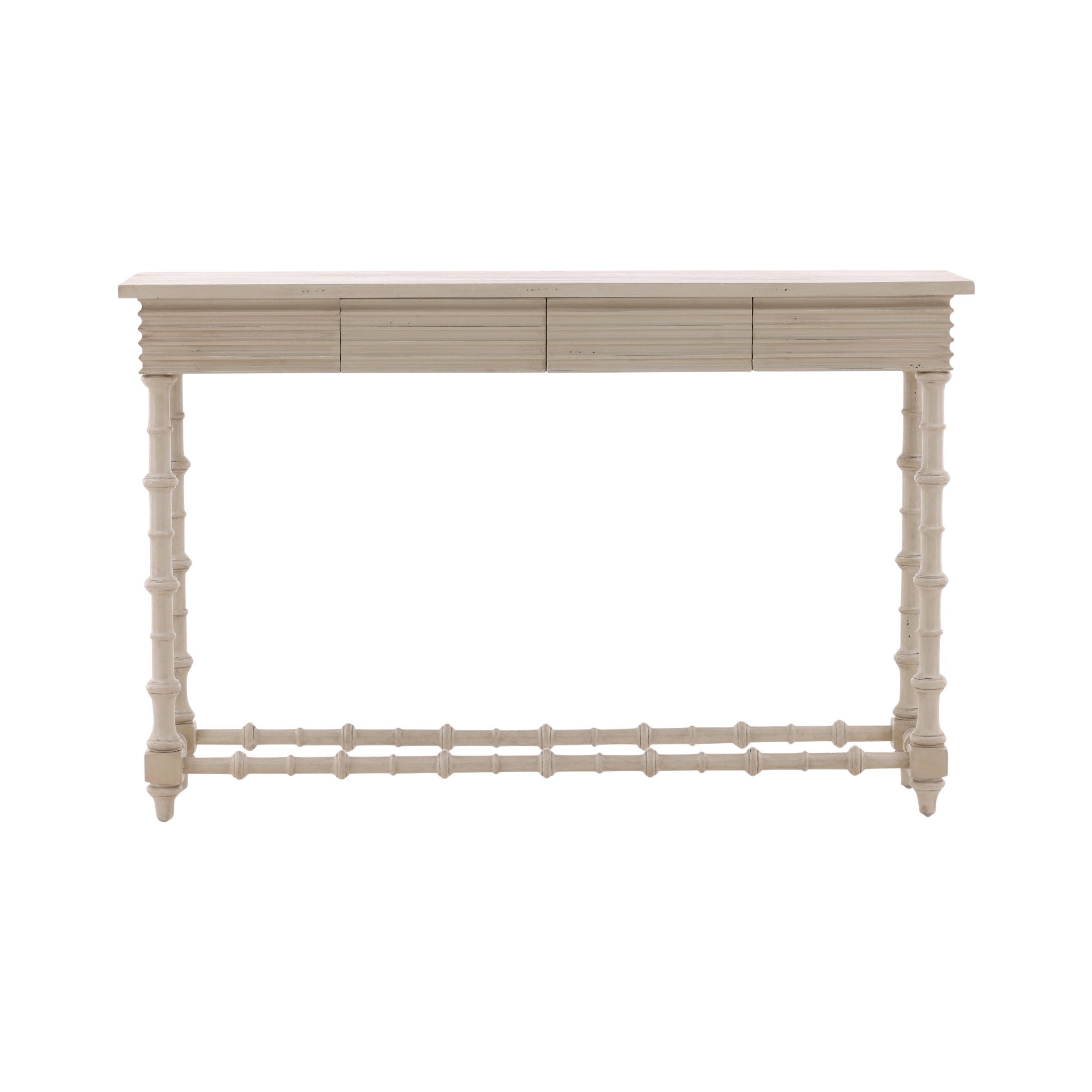 Cream Alice Console - 52' detail view by Furniture Classics at ZIN Home