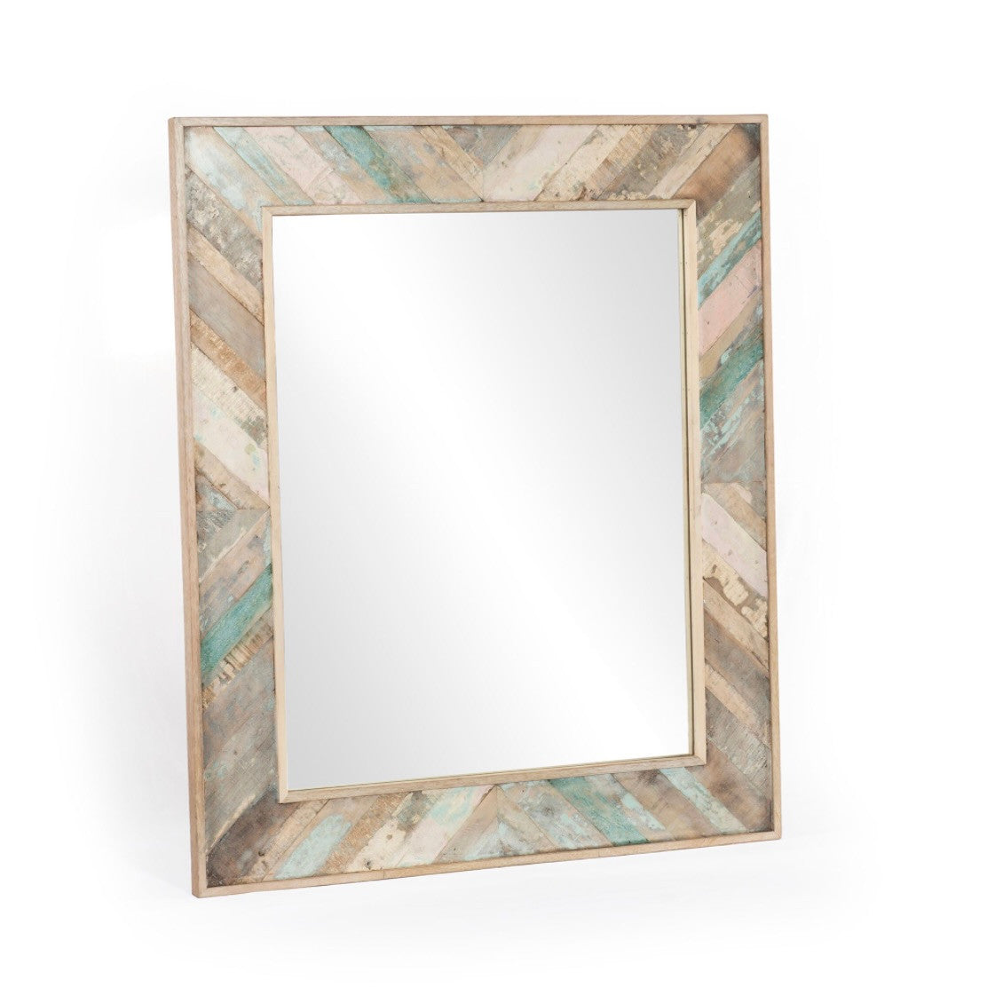 Marseilles Reclaimed Teak 38" Mirror Coastal Mist
