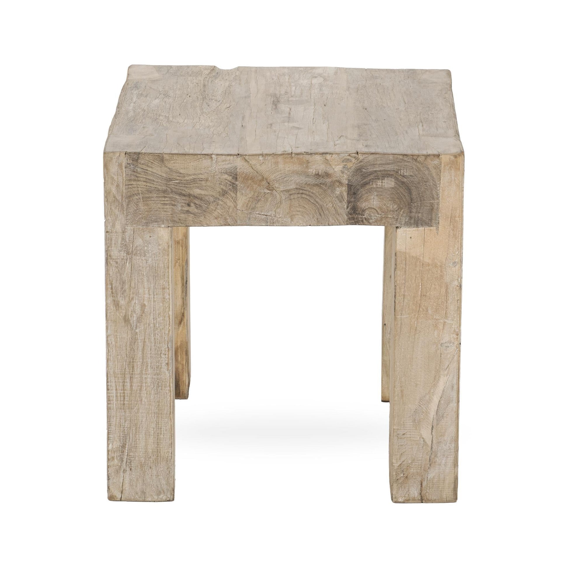 Giza End Table - Butterwood Blend - Antique White