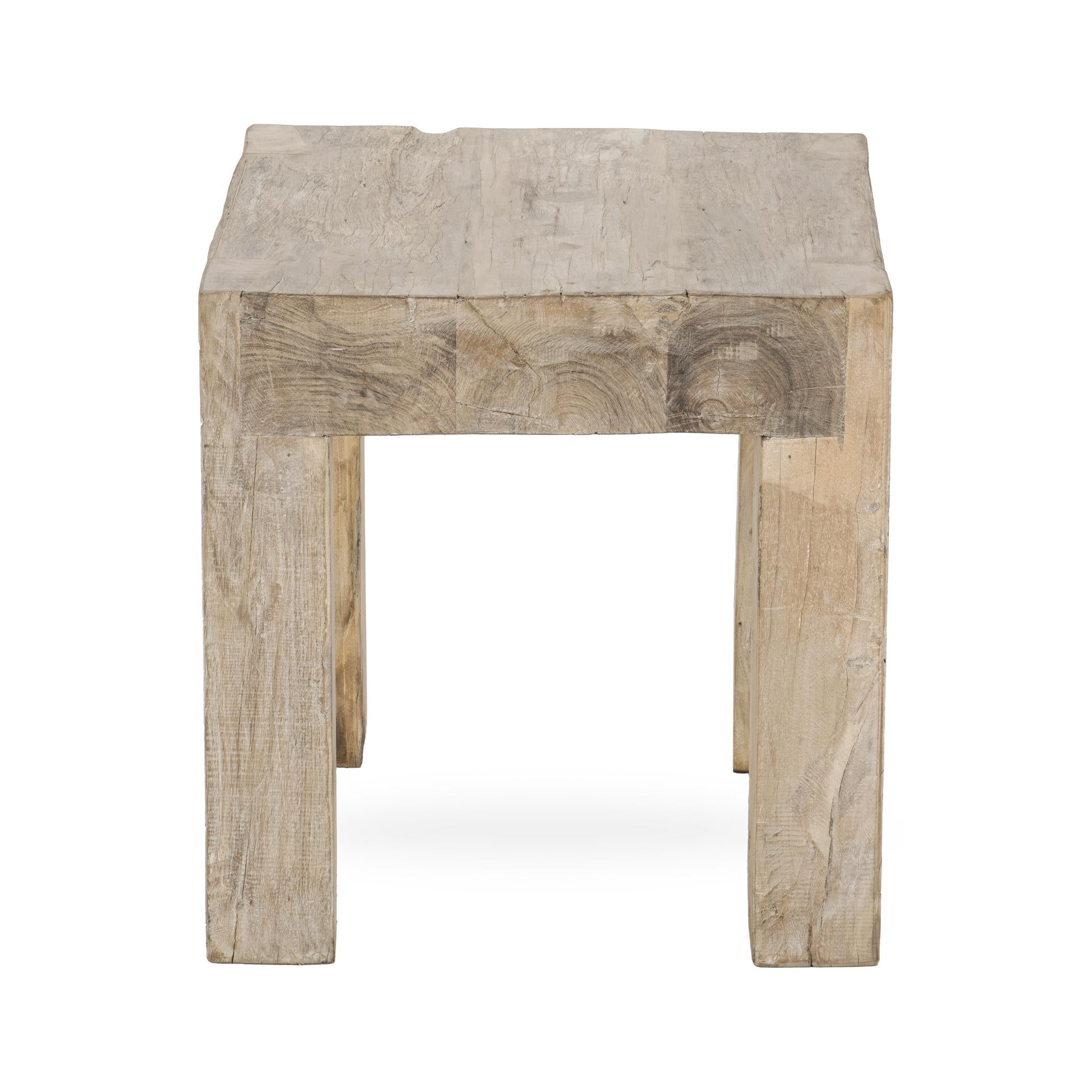 Giza End Table - Butterwood Blend - Antique White