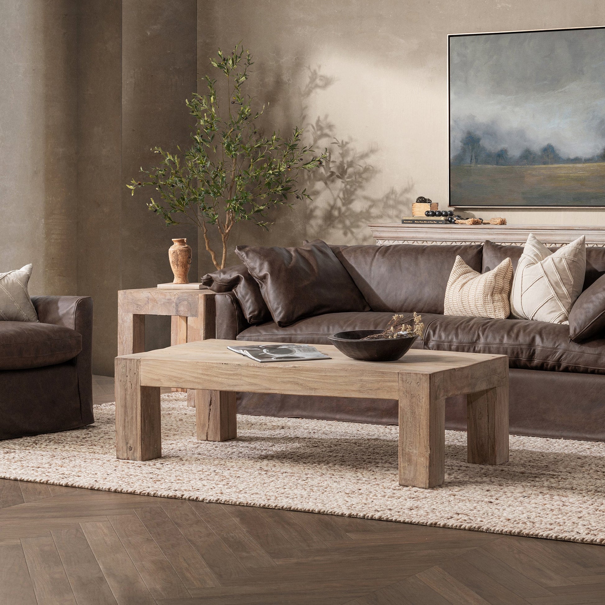 Giza Coffee Table - Butterwood Blend - Antique White