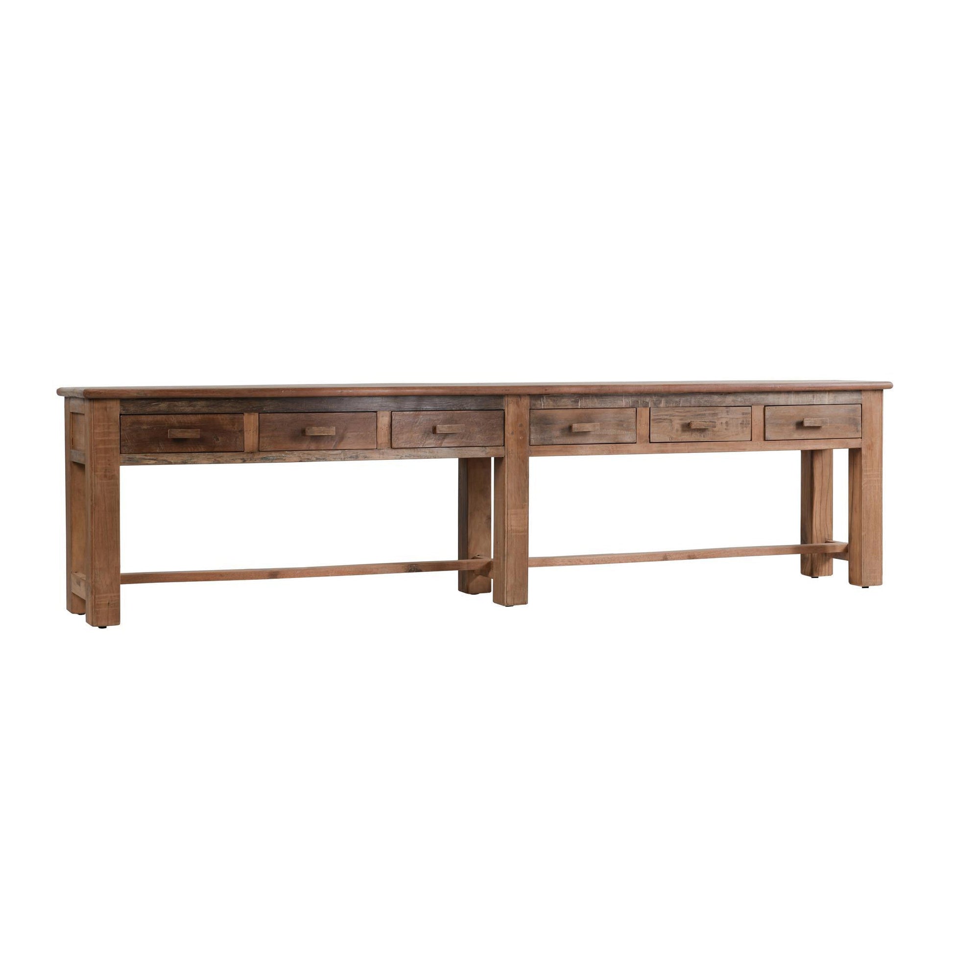 Ezra 6 Drawer Console Table - Natural