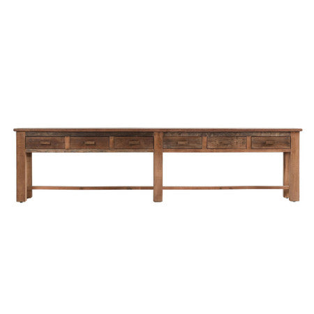 Ezra Reclaimed Wood 6Dwr Console Table