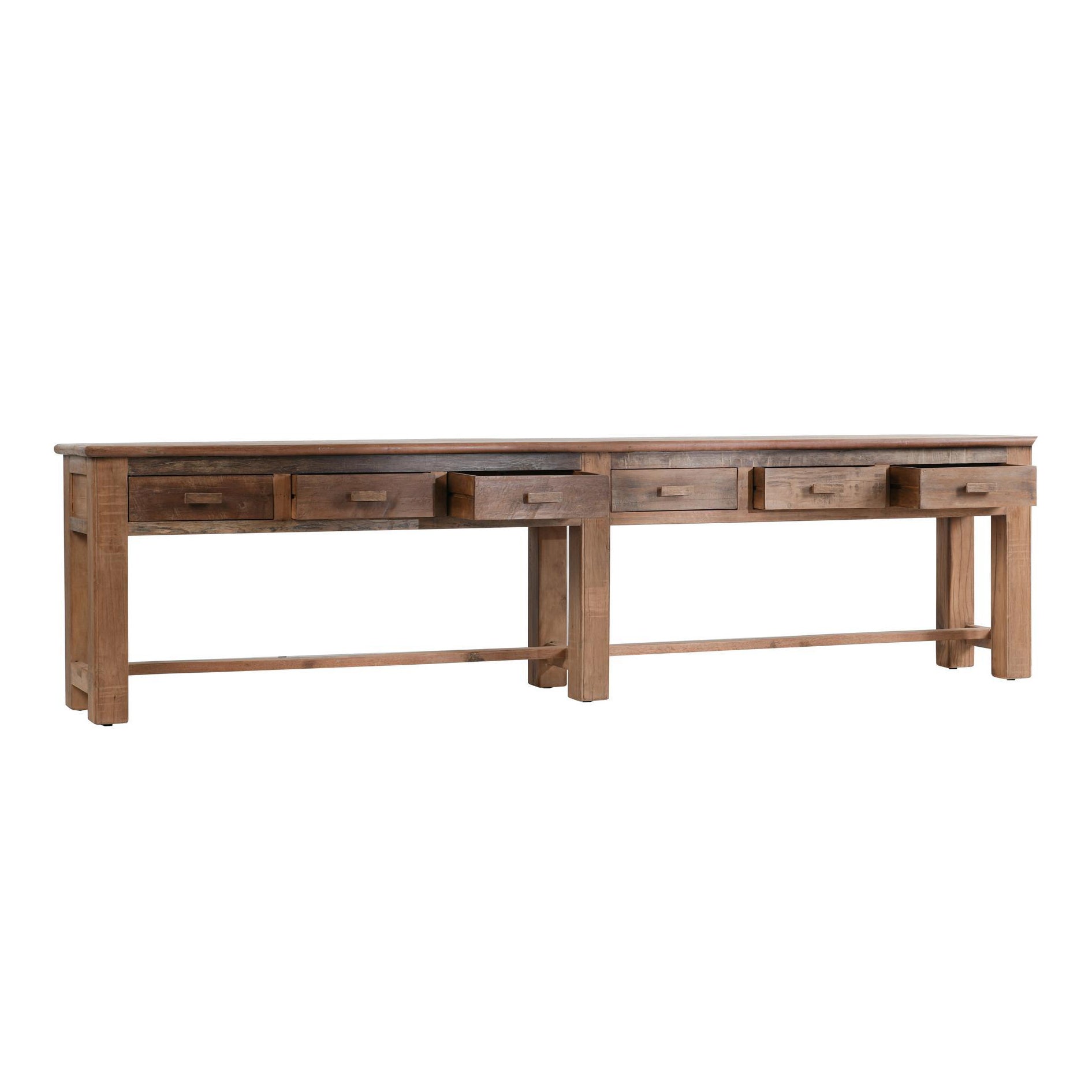 Ezra 6 Drawer Console Table - Natural