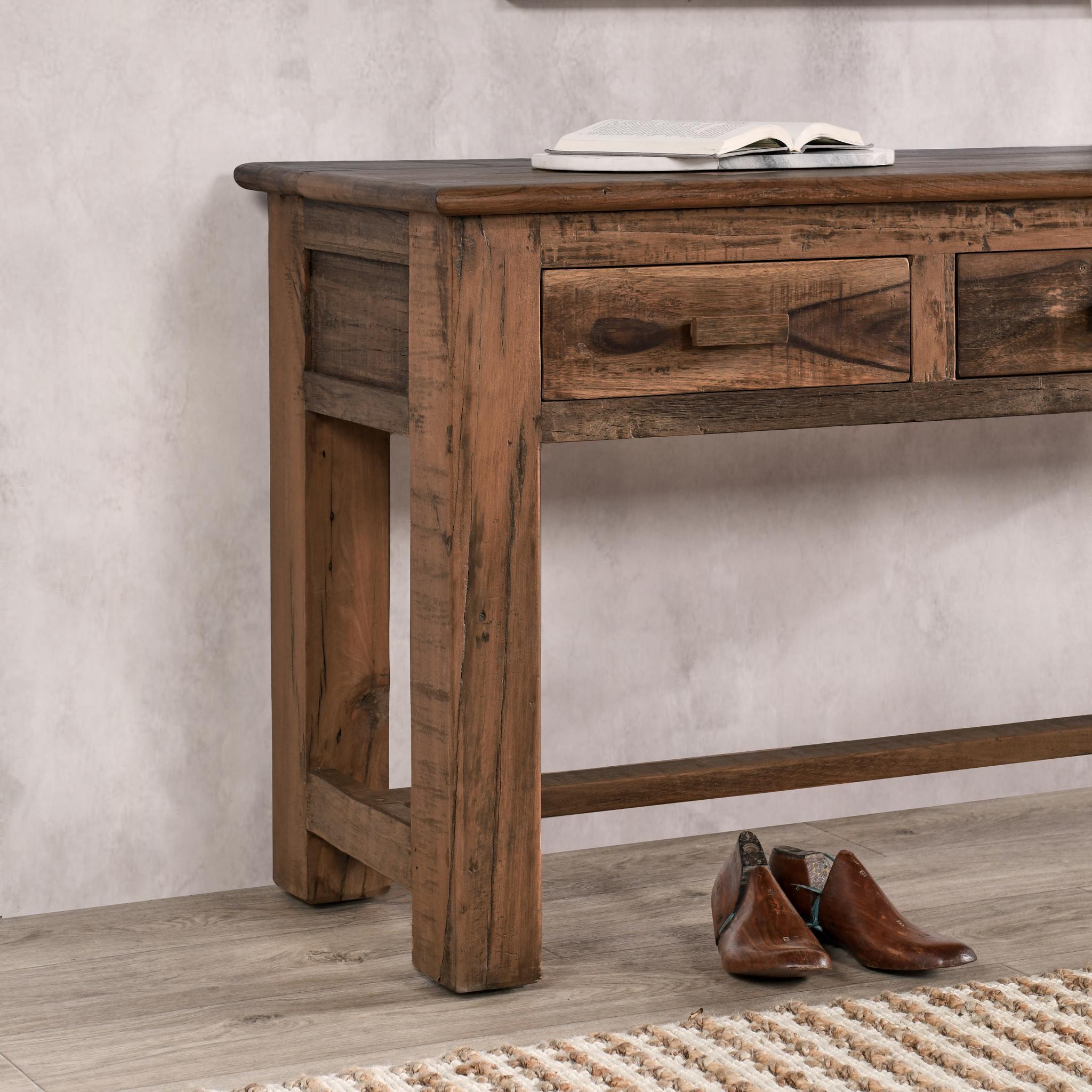 Ezra 3 Drawer Console Table - Natural