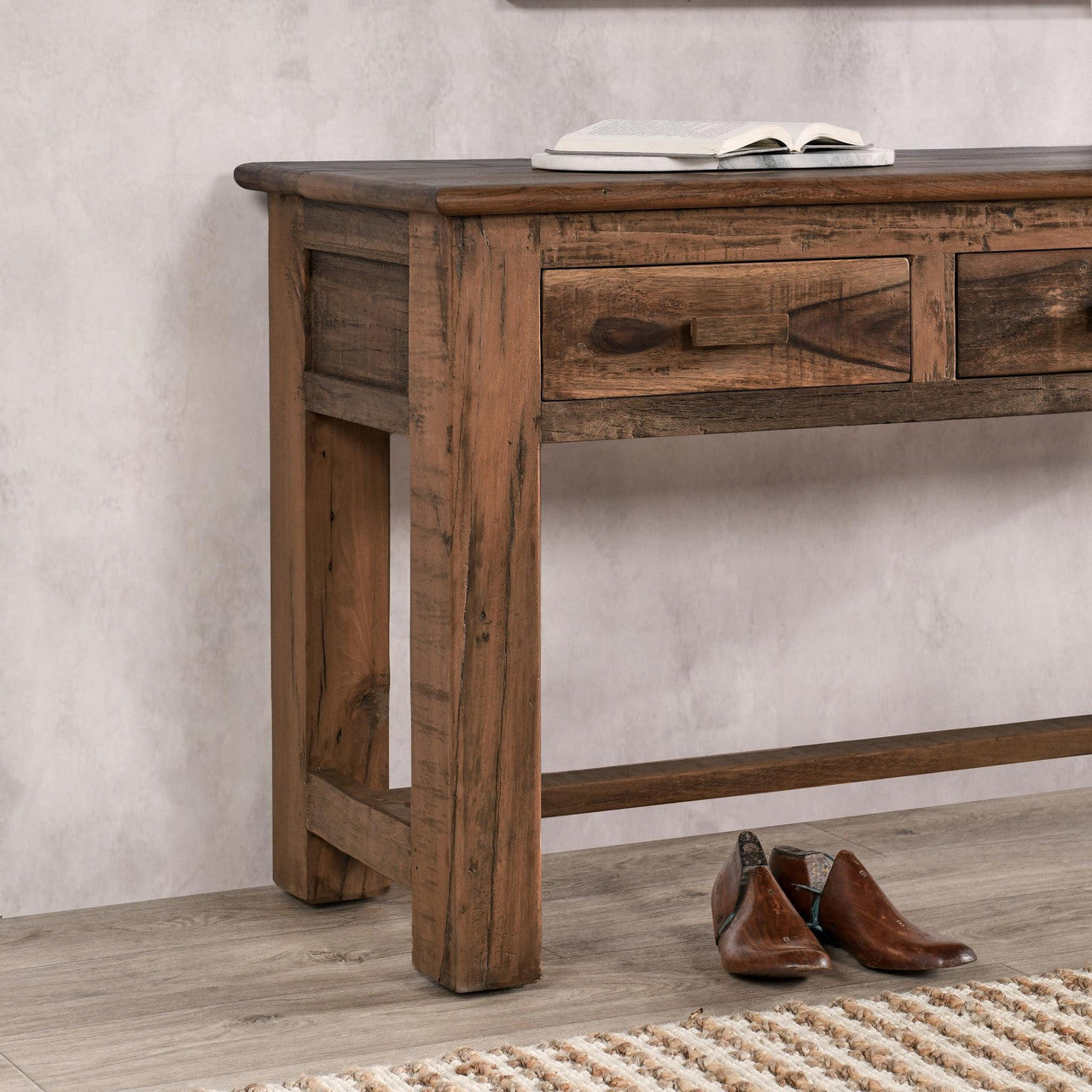 Ezra Reclaimed Wood 3Dwr Console Table
