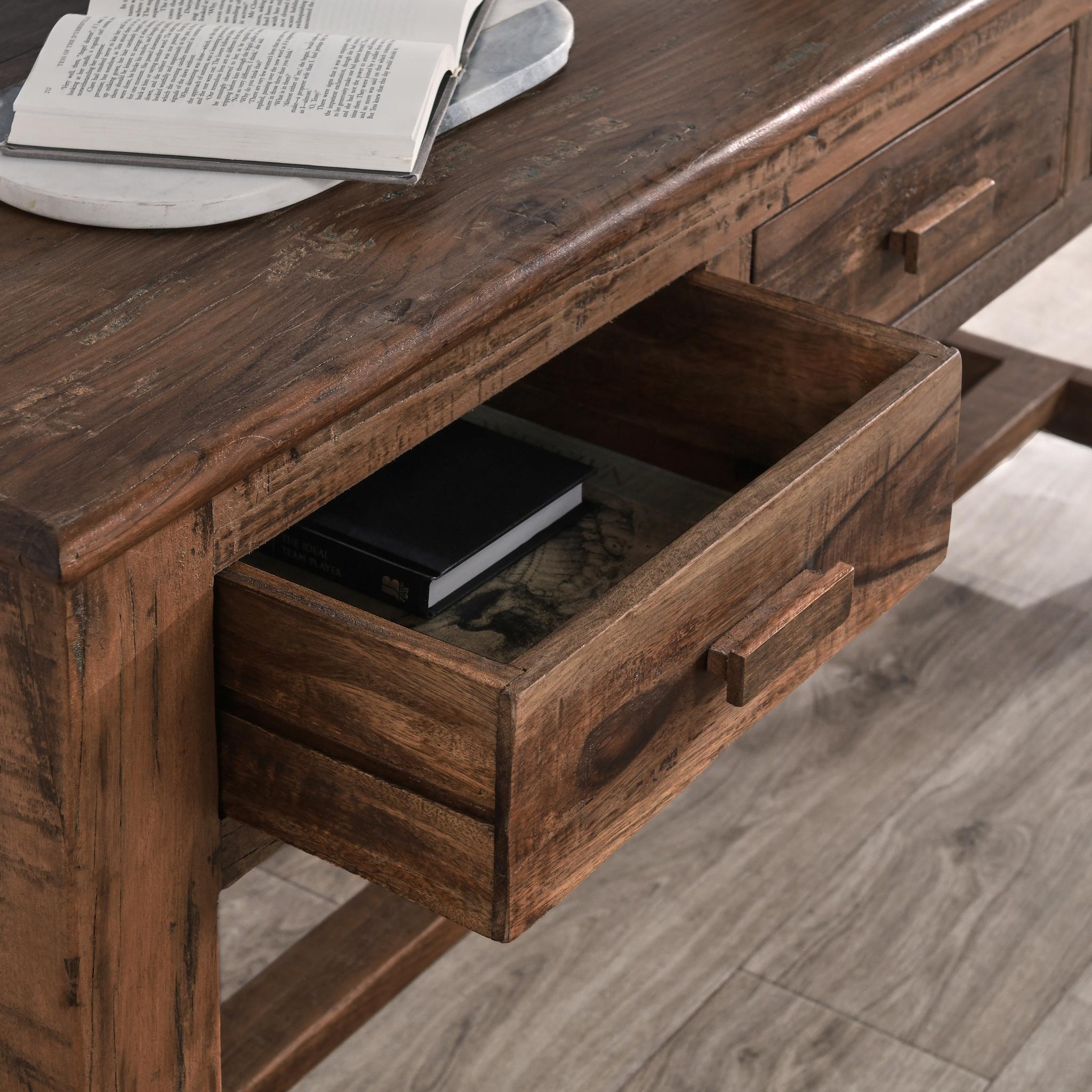 Ezra 3 Drawer Console Table - Natural