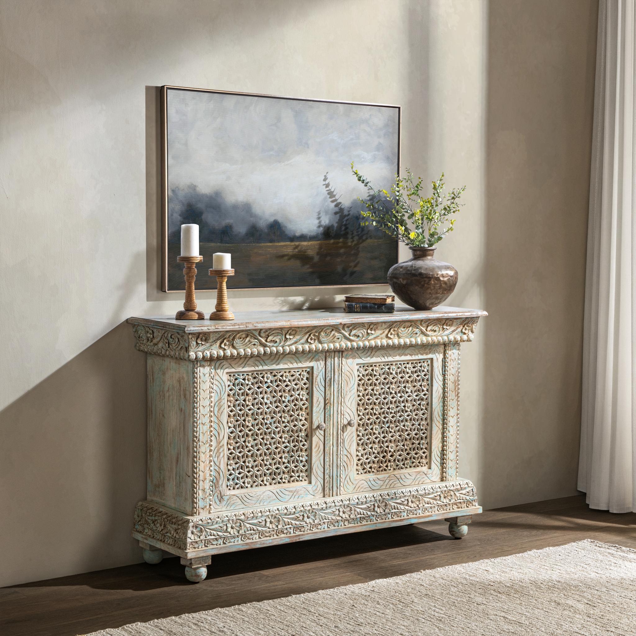 Beth 2 Door Cabinet - Seaside Blue
