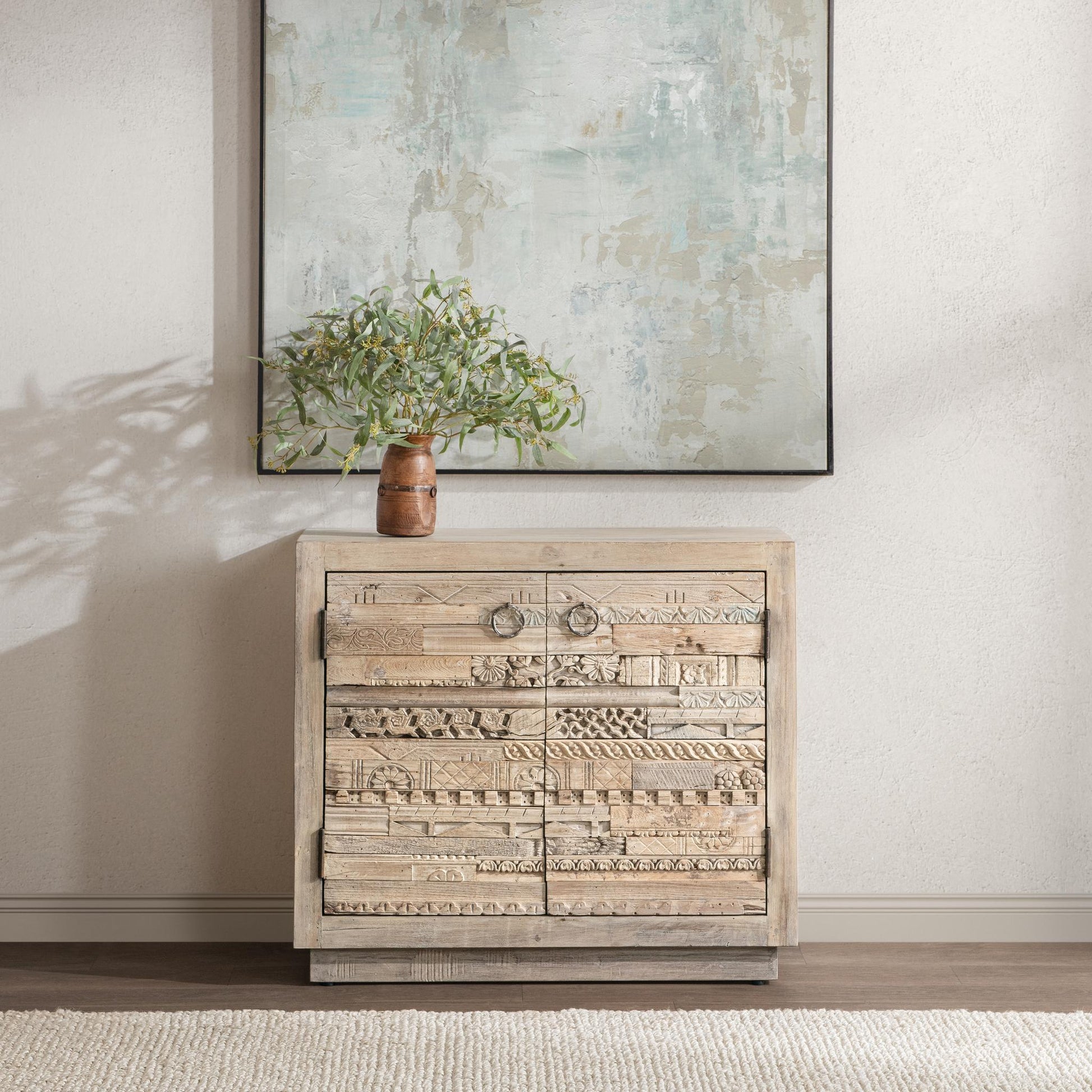 Alta 2 Door Cabinet - Butterwood Blend - Antique White