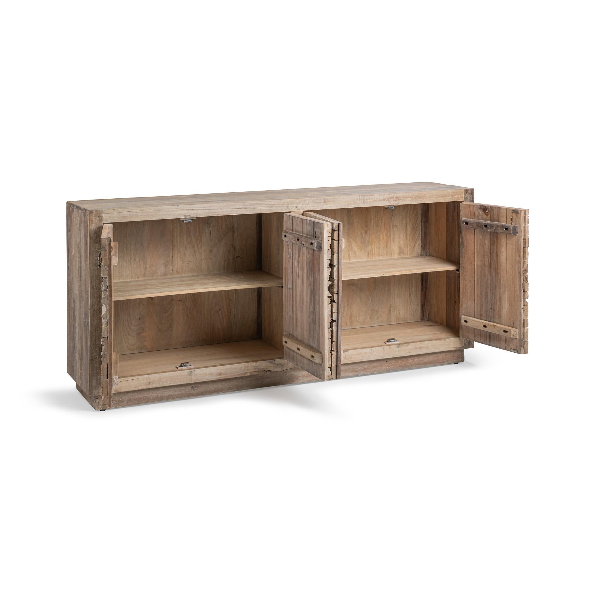 Alta 4 Door Cabinet - Butterwood Blend - Antique White