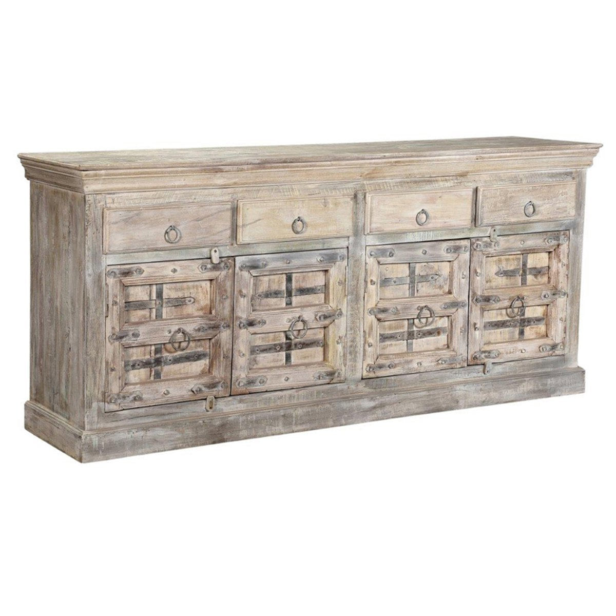 Alta 89in 4Dr 4Dwr Sideboard Bleached White