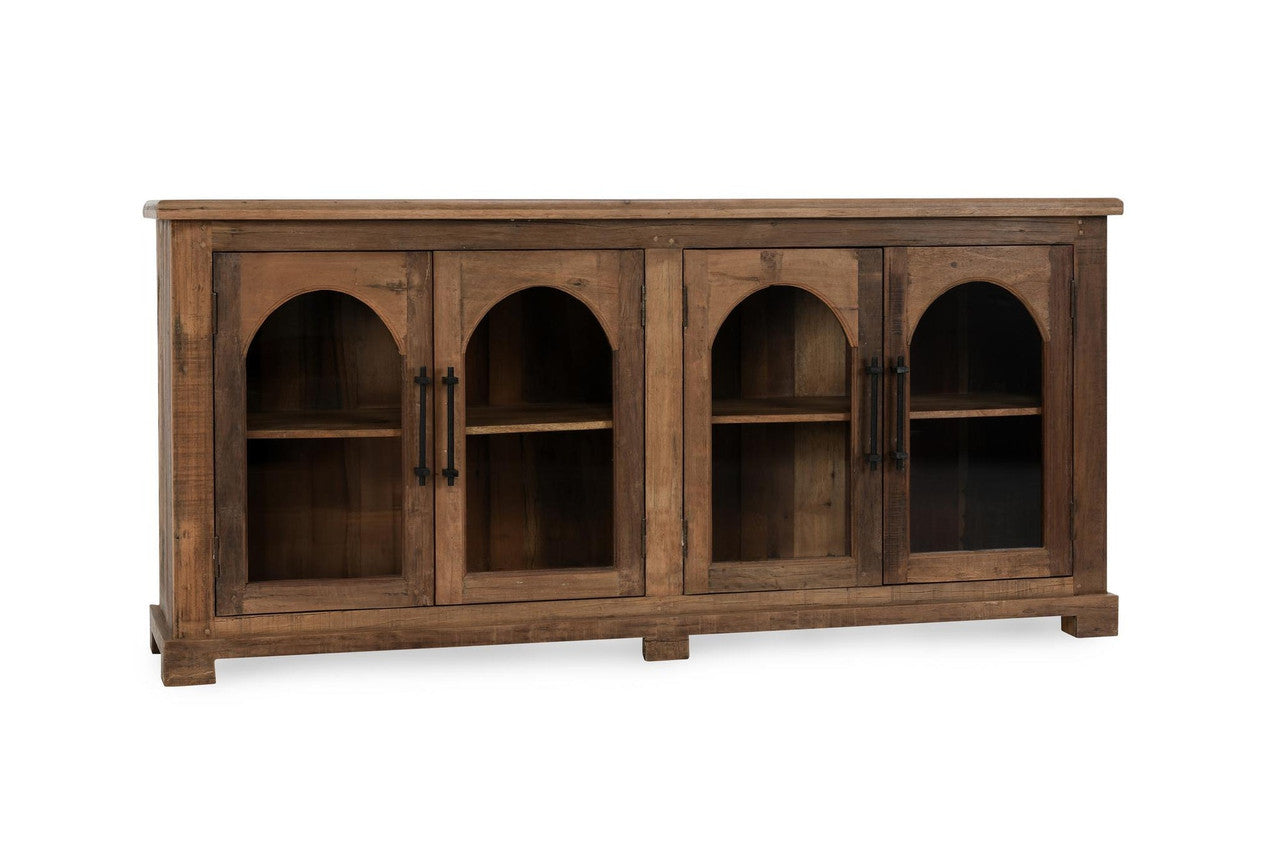 Zion Reclaimed Wood 4Dr Cabinet Natural