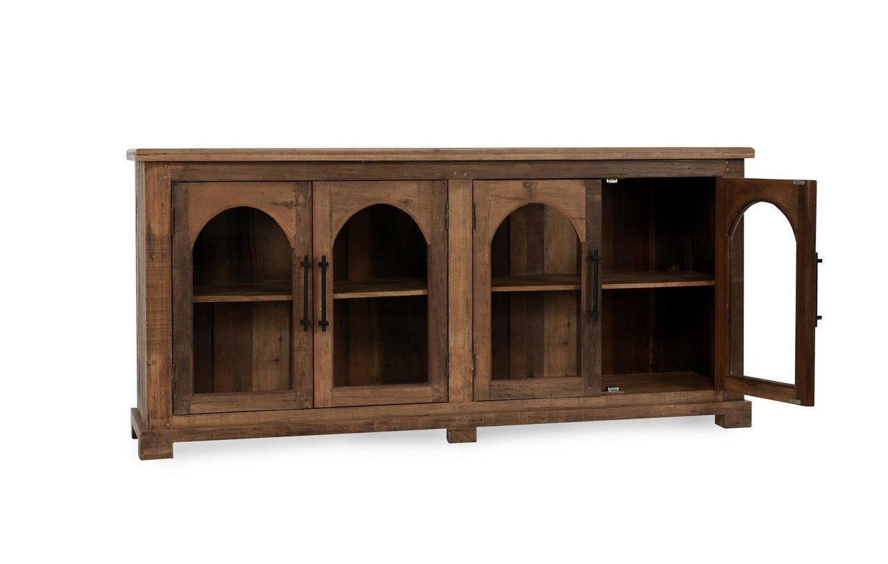 Zion Reclaimed Wood 4Dr Cabinet Natural