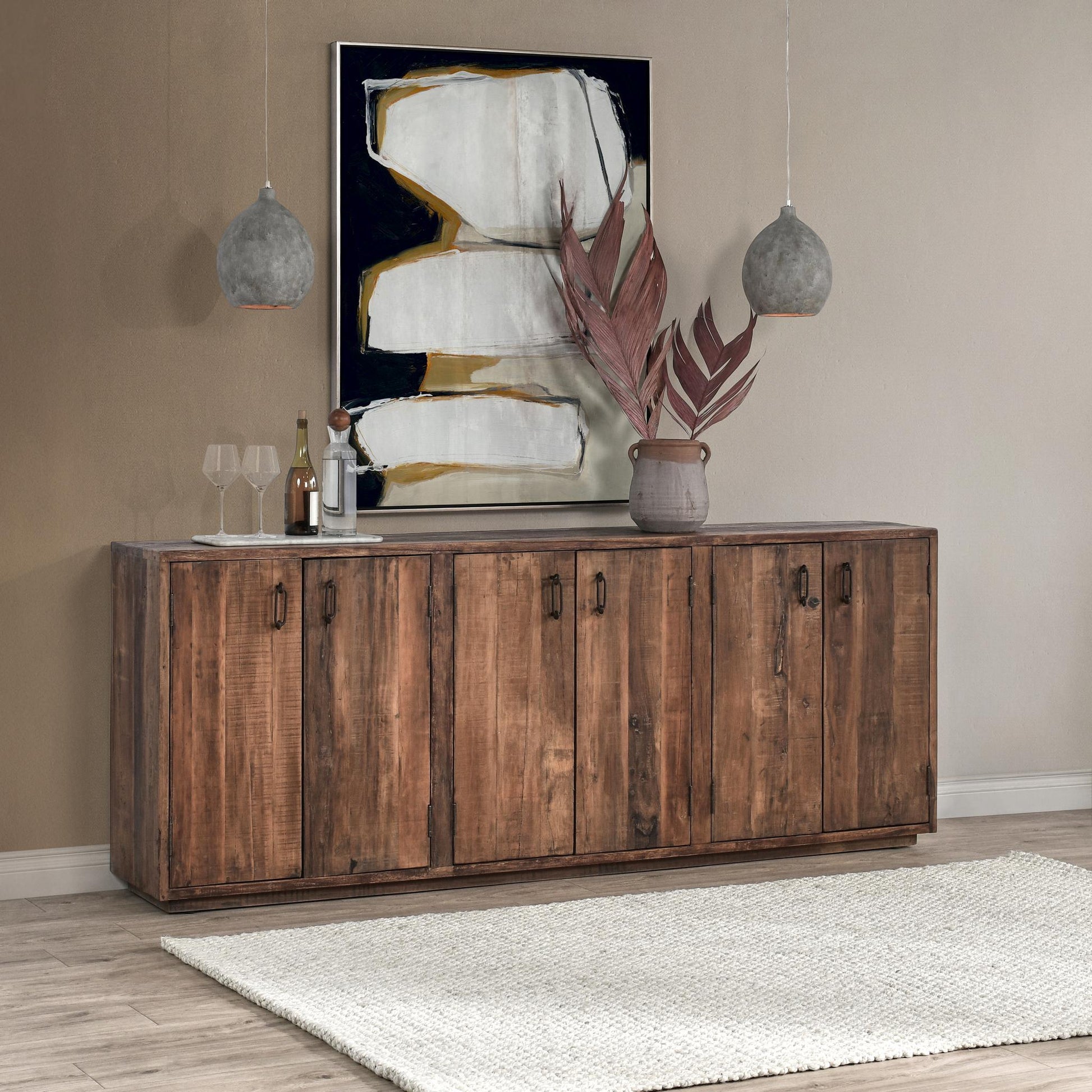 Cleo 6 Door Cabinet - Natural