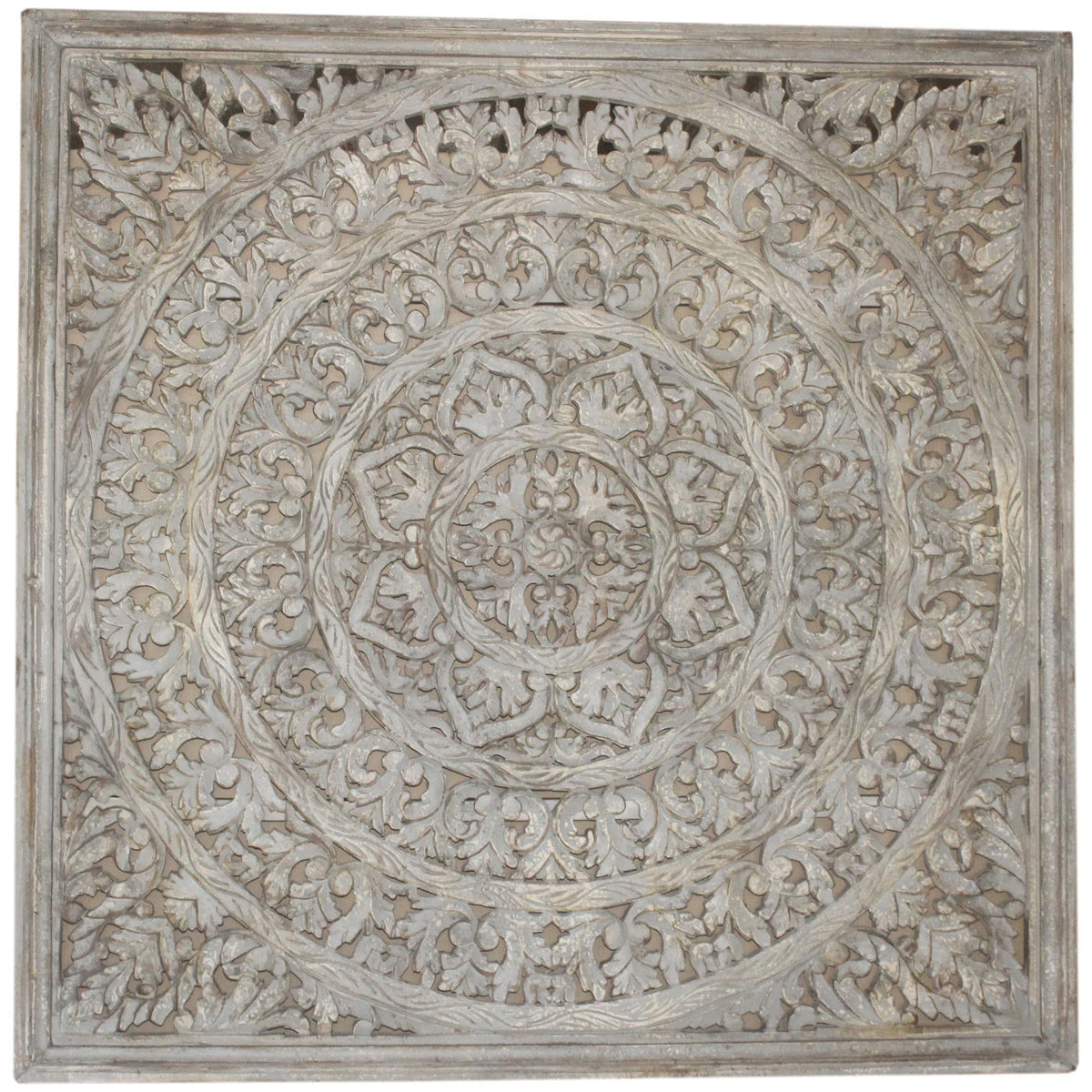 58" Square Wood Carved Panel