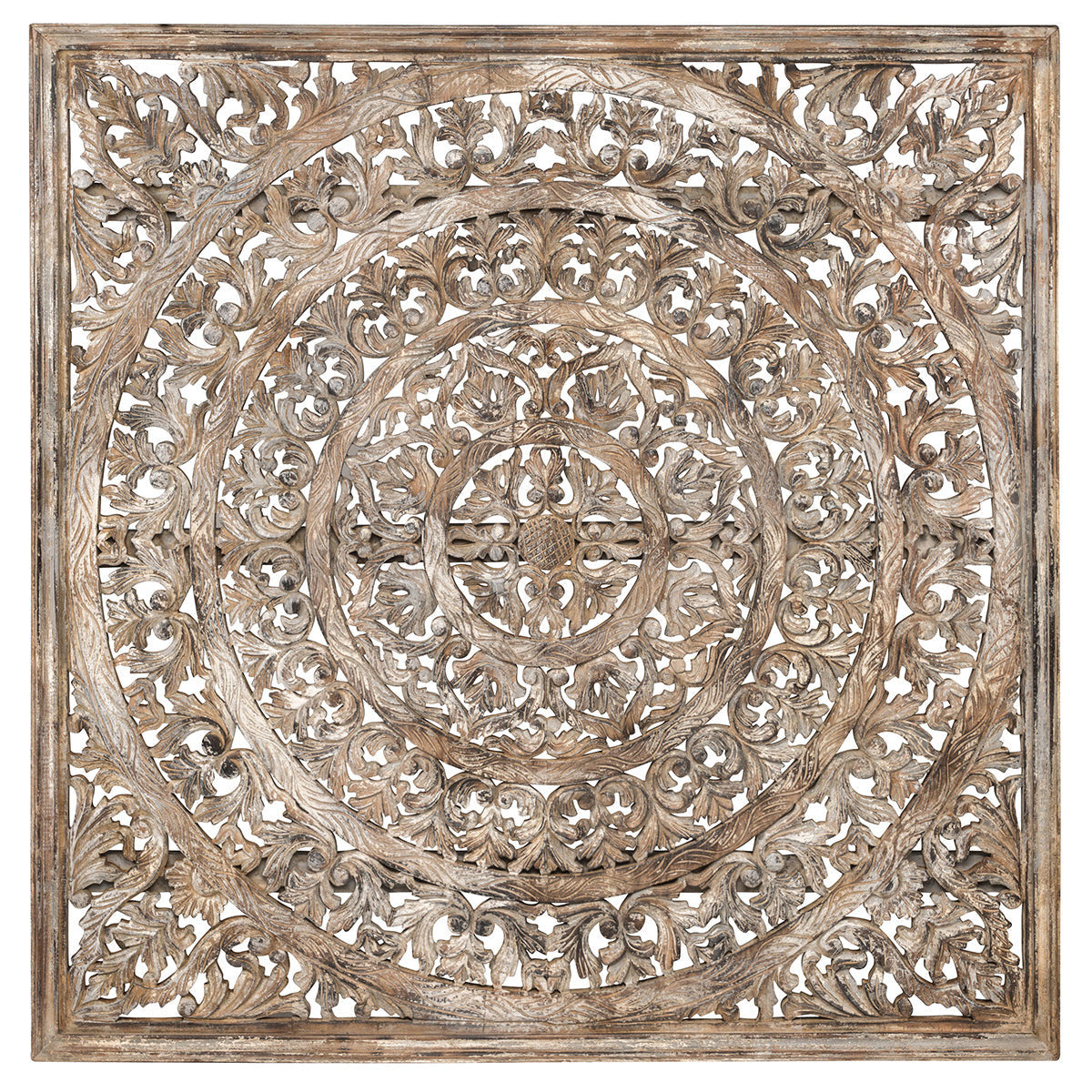 58" Square Wood Carved Panel