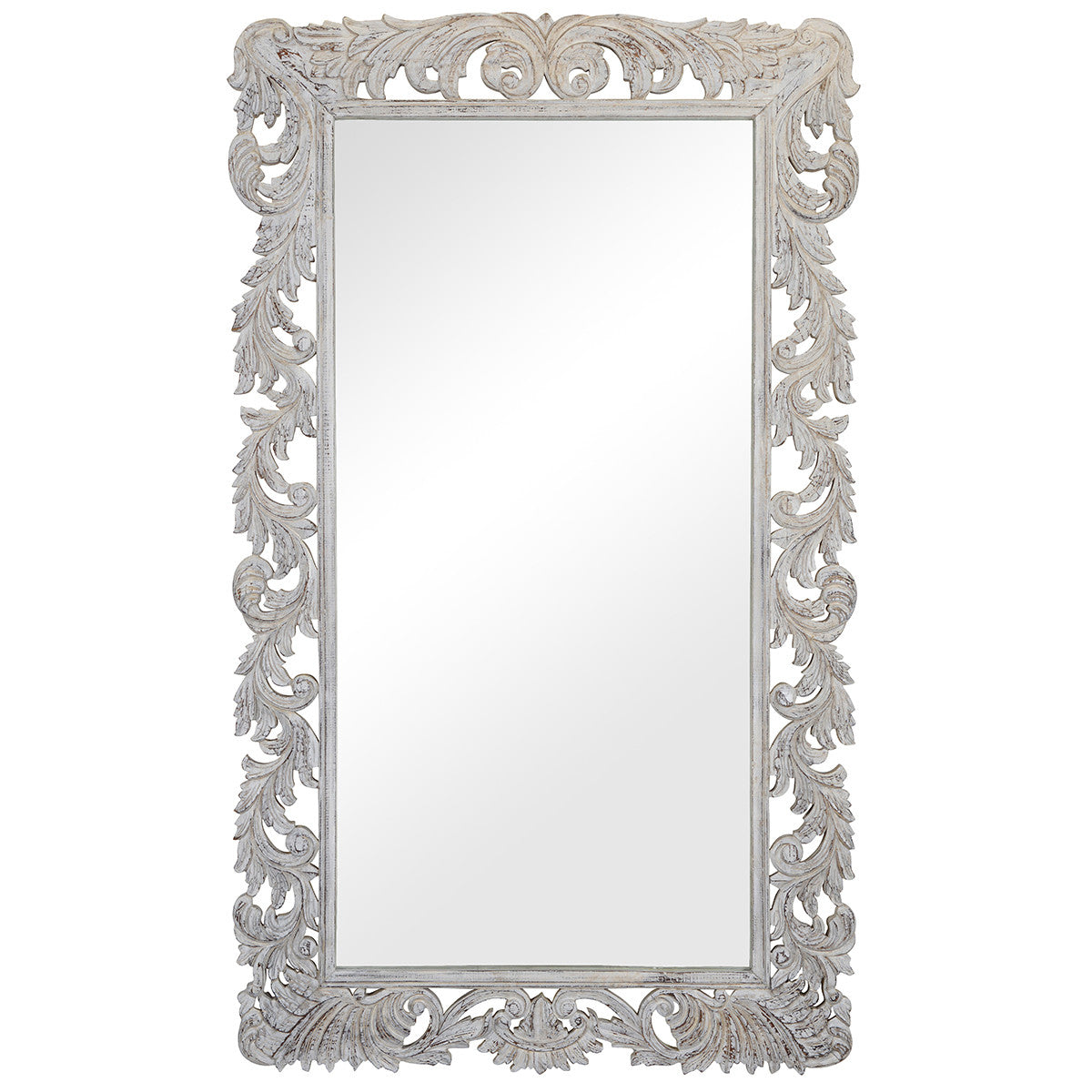 Sophia White Carved Mirror
