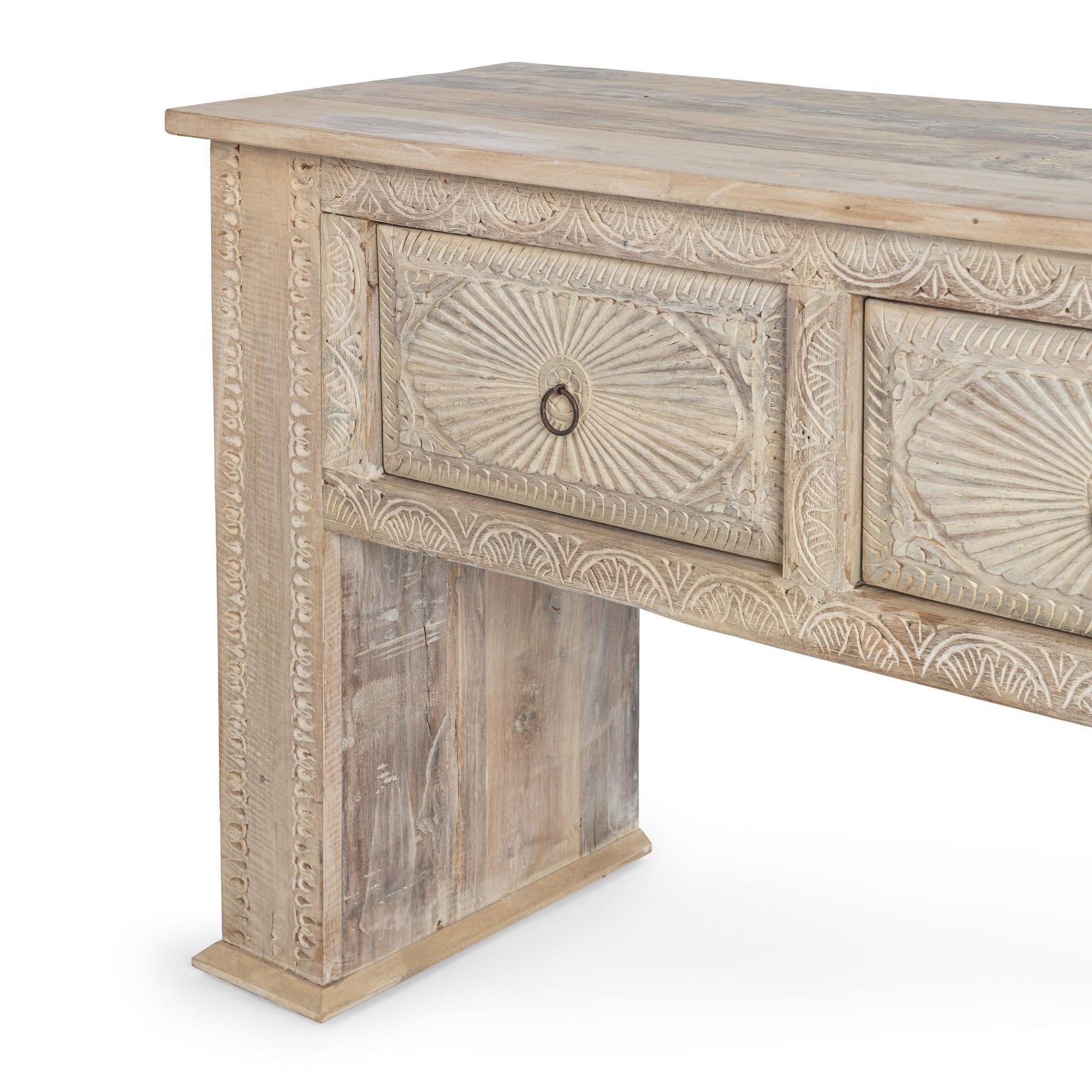 Qena 4 Drawer Console Table - Butterwood Blend