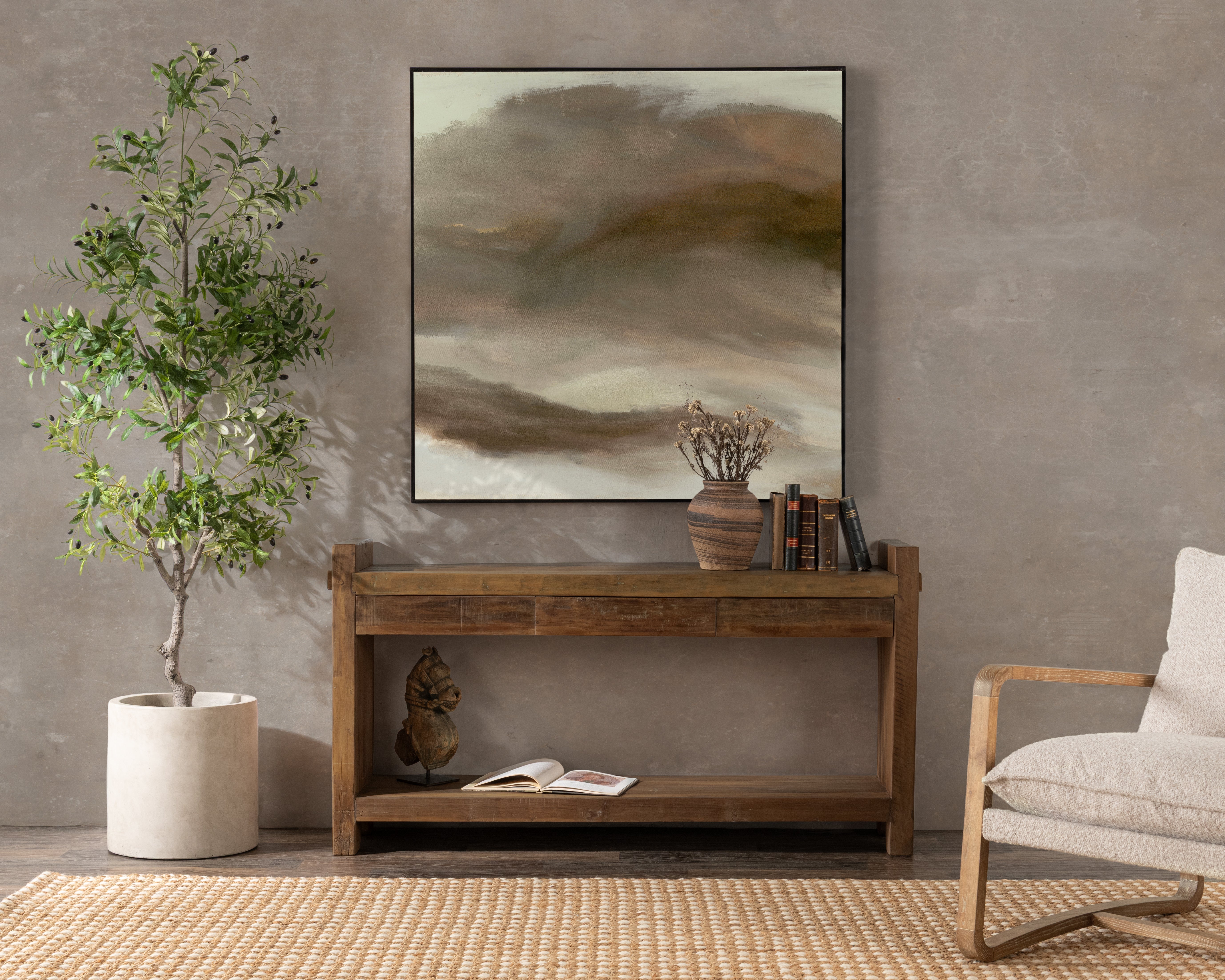 Marsa 3 Drawer Console Table - Natural