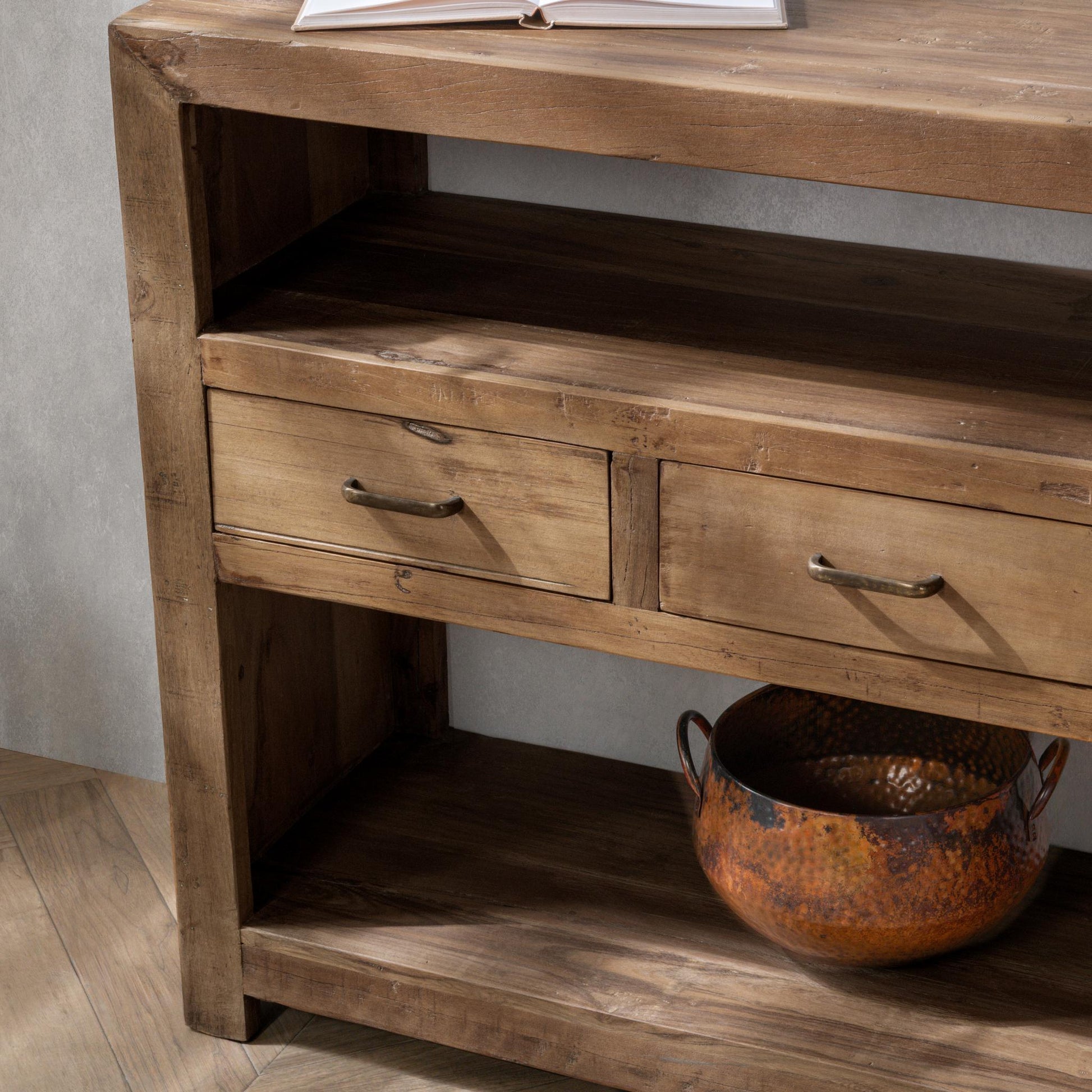 Mattai 4 Drawer Console Table - Natural - Armoire Natural
