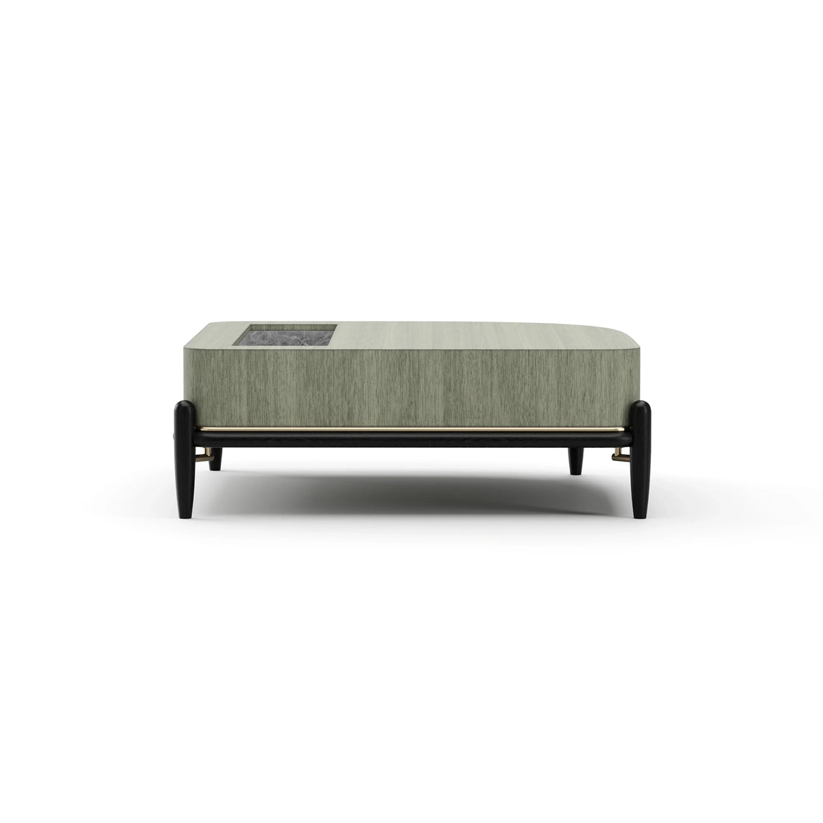 Madera Corner Cocktail Table Brushed Gold 39" by Caracole