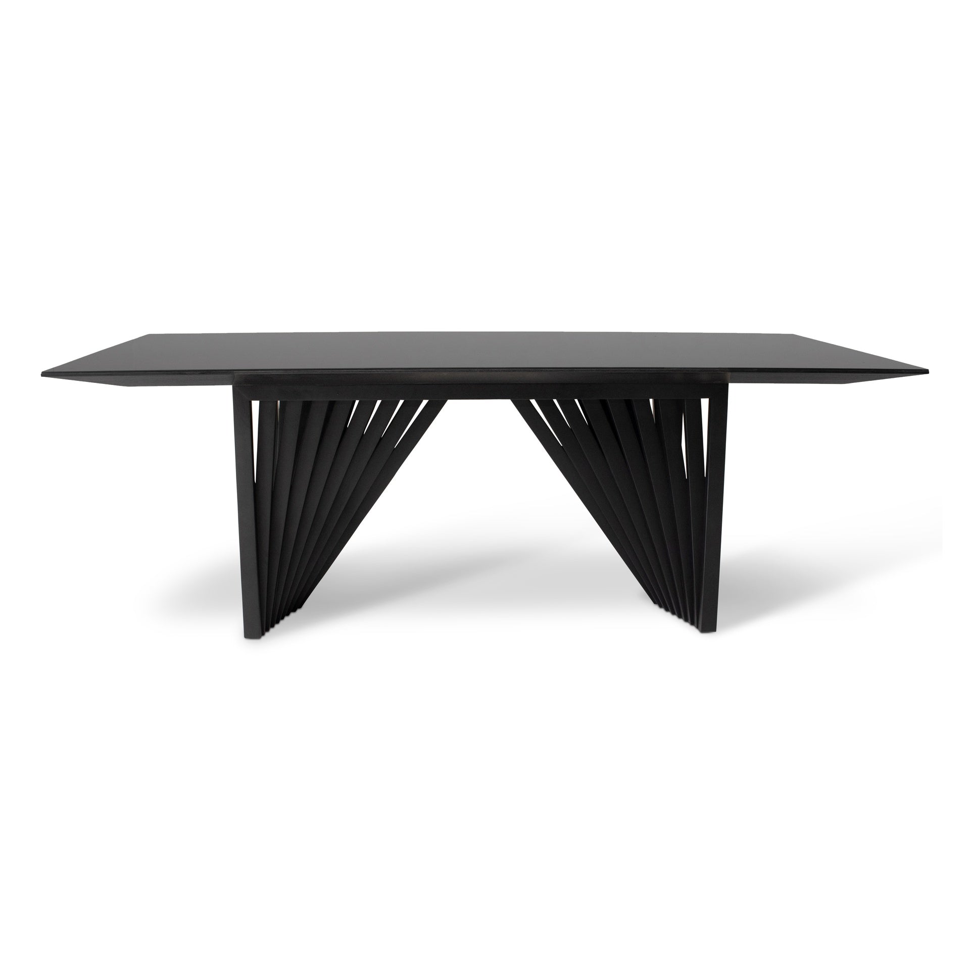 Laguna Black & Ebano Lacquered Glass Dining Table by Urbia