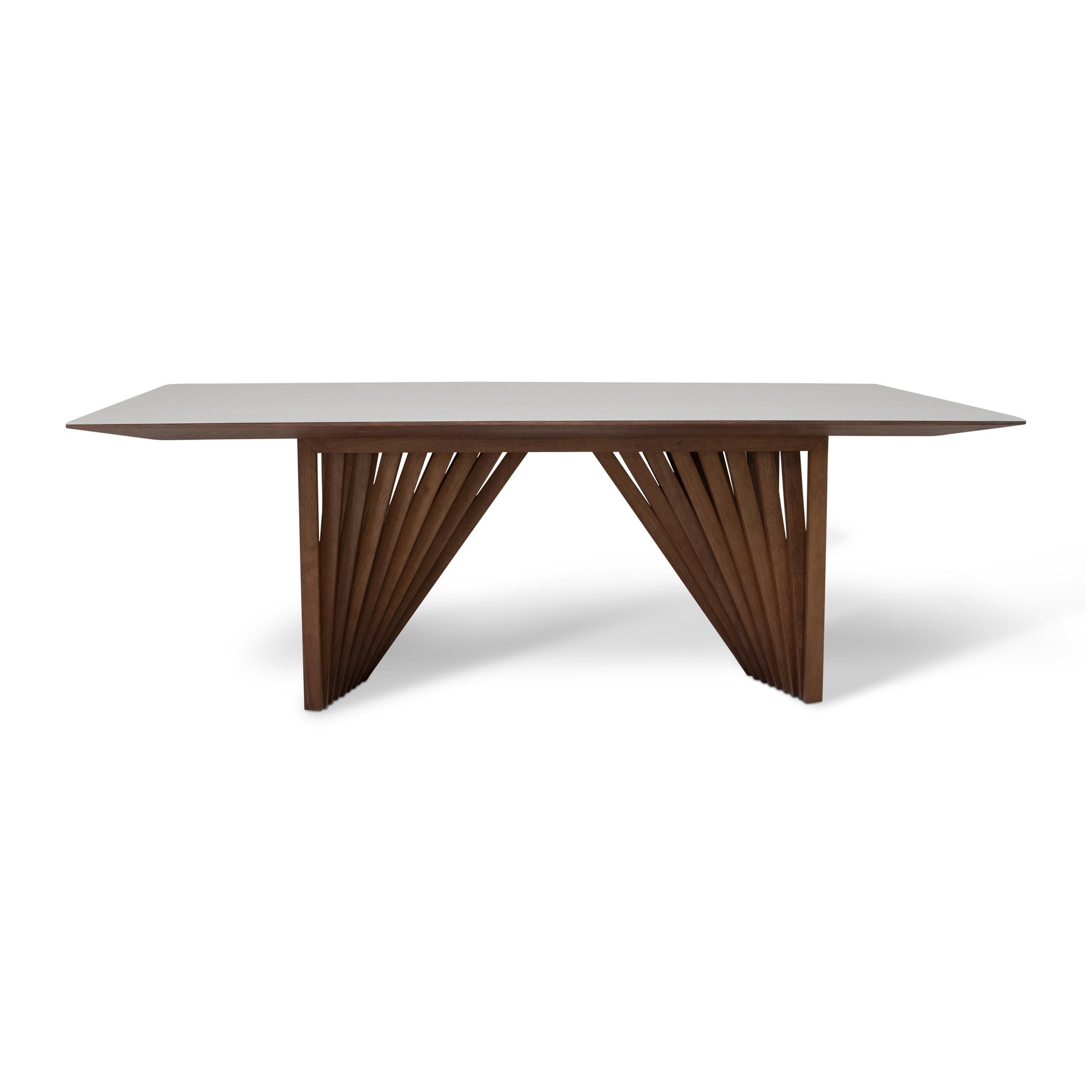 Laguna Off White & Nogal Lacquered Glass Dining Table by Urbia