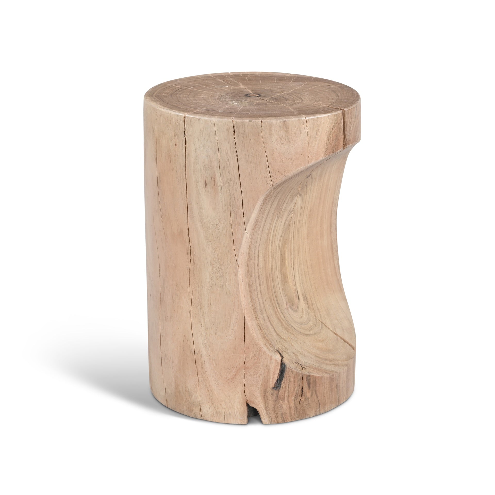Prisana Accent Stool Natural Wood by Urbia