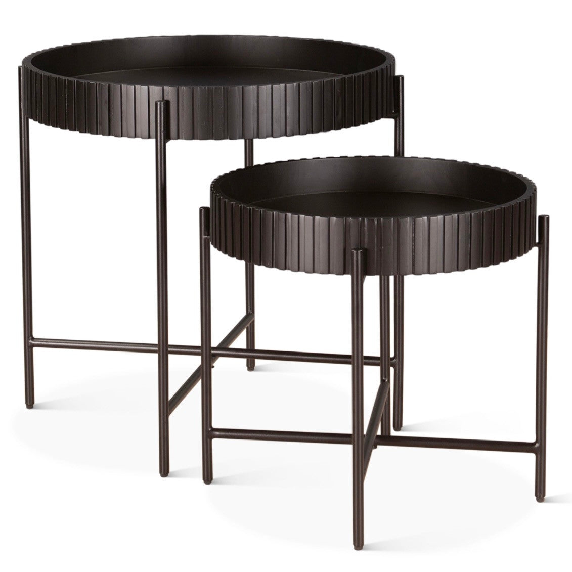 Valor 29" Nesting Tray Tables in Matte Black