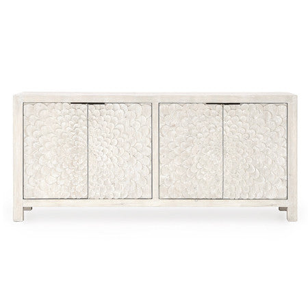 Astrid 4-Door Reclaimed Wood Sideboard in Vintage Cream 86"