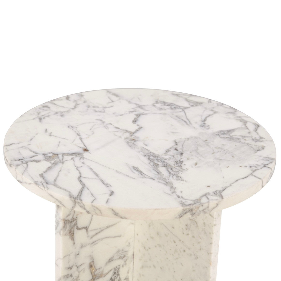 Nile 20" Side Table in Alabaster Marble