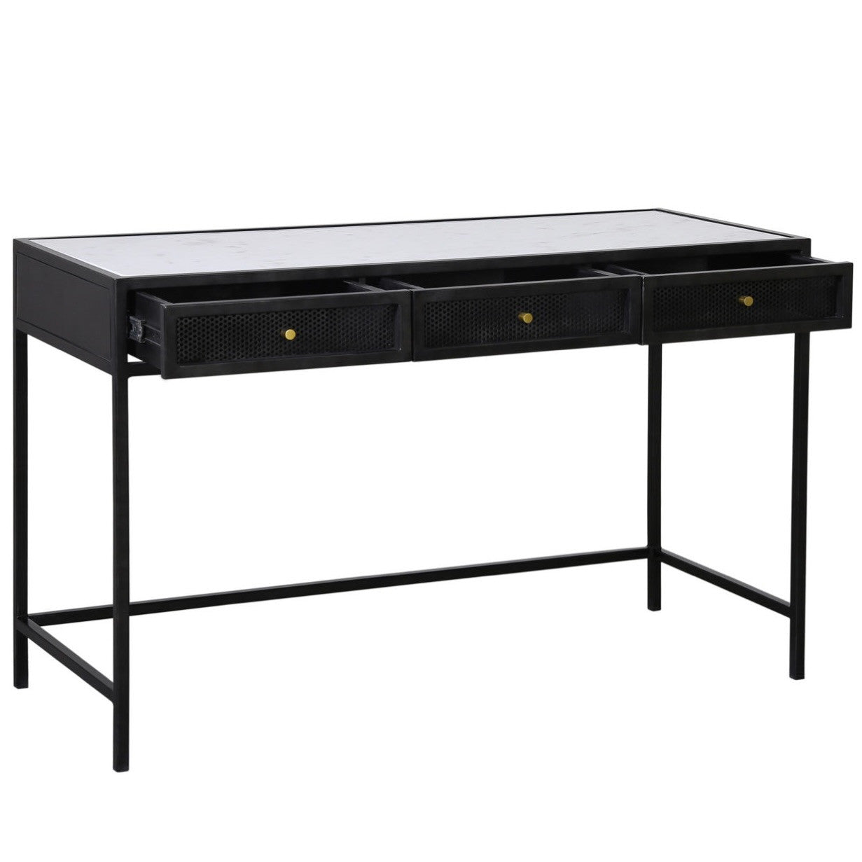 Alaina Iron and Marble Writing Desk 48"