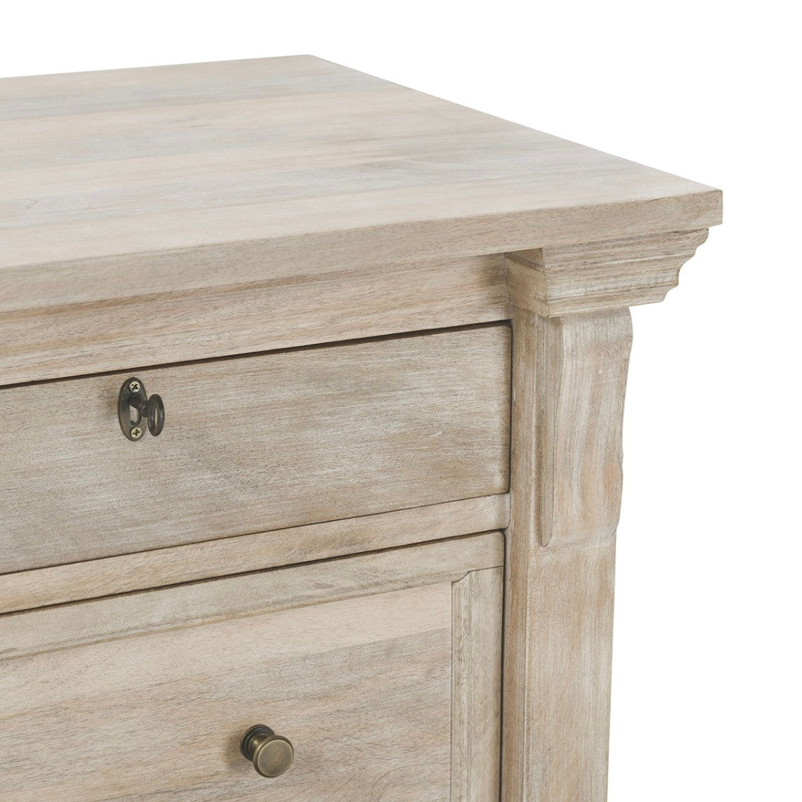 Adelaide 9-Drawer Mango Wood Dresser 70" Natural White Wash