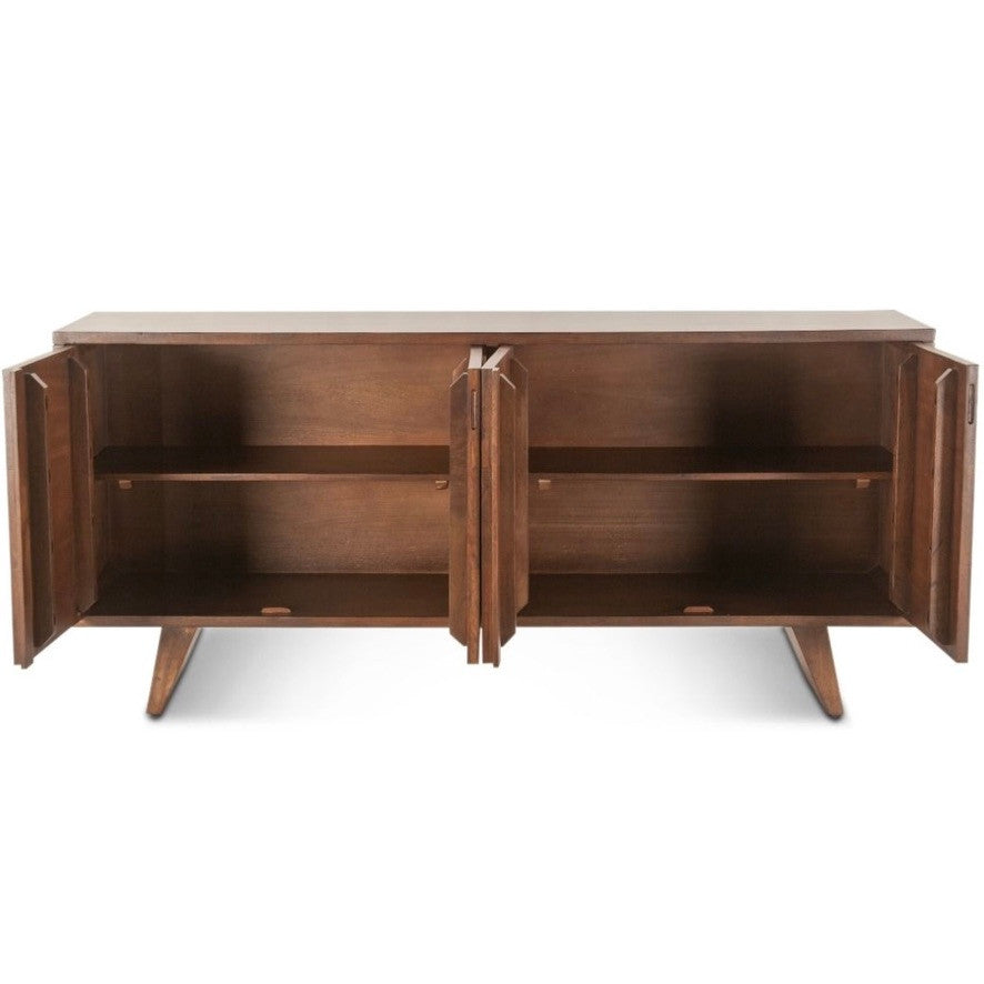 Willow 70" Solid Wood Sideboard - Matte Brown