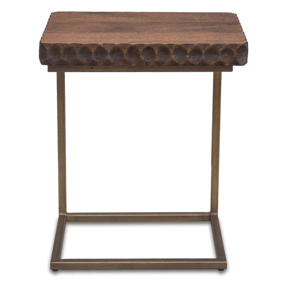 Anna Modern Solid Wood Two-Toned Side Table